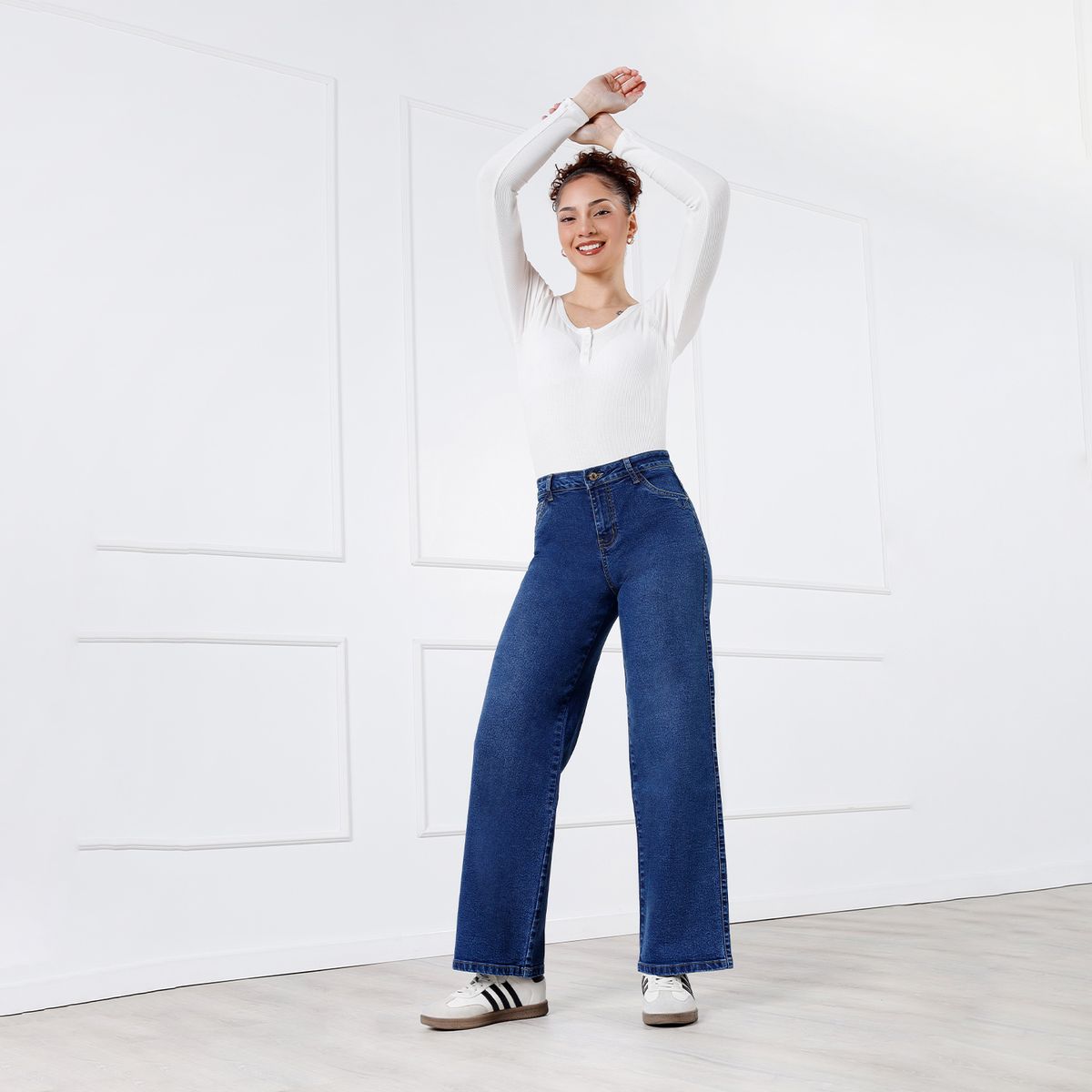 KANSAS - Jean Wide Leg Tiro Alto Mujer Kansas