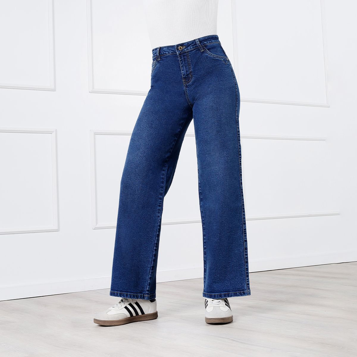 KANSAS - Jean Wide Leg Tiro Alto Mujer Kansas