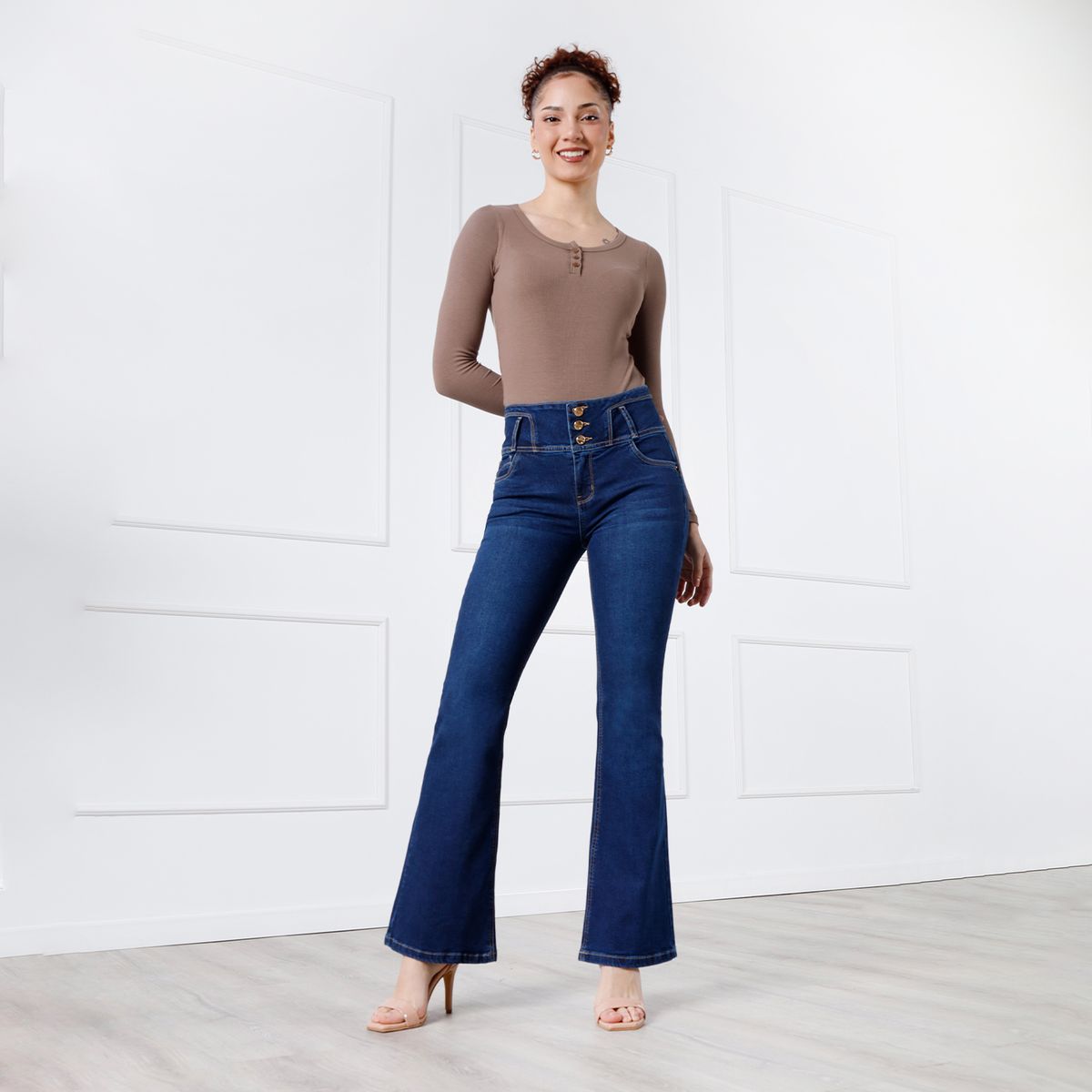 KANSAS - Jean Flare Tiro Alto Mujer Kansas