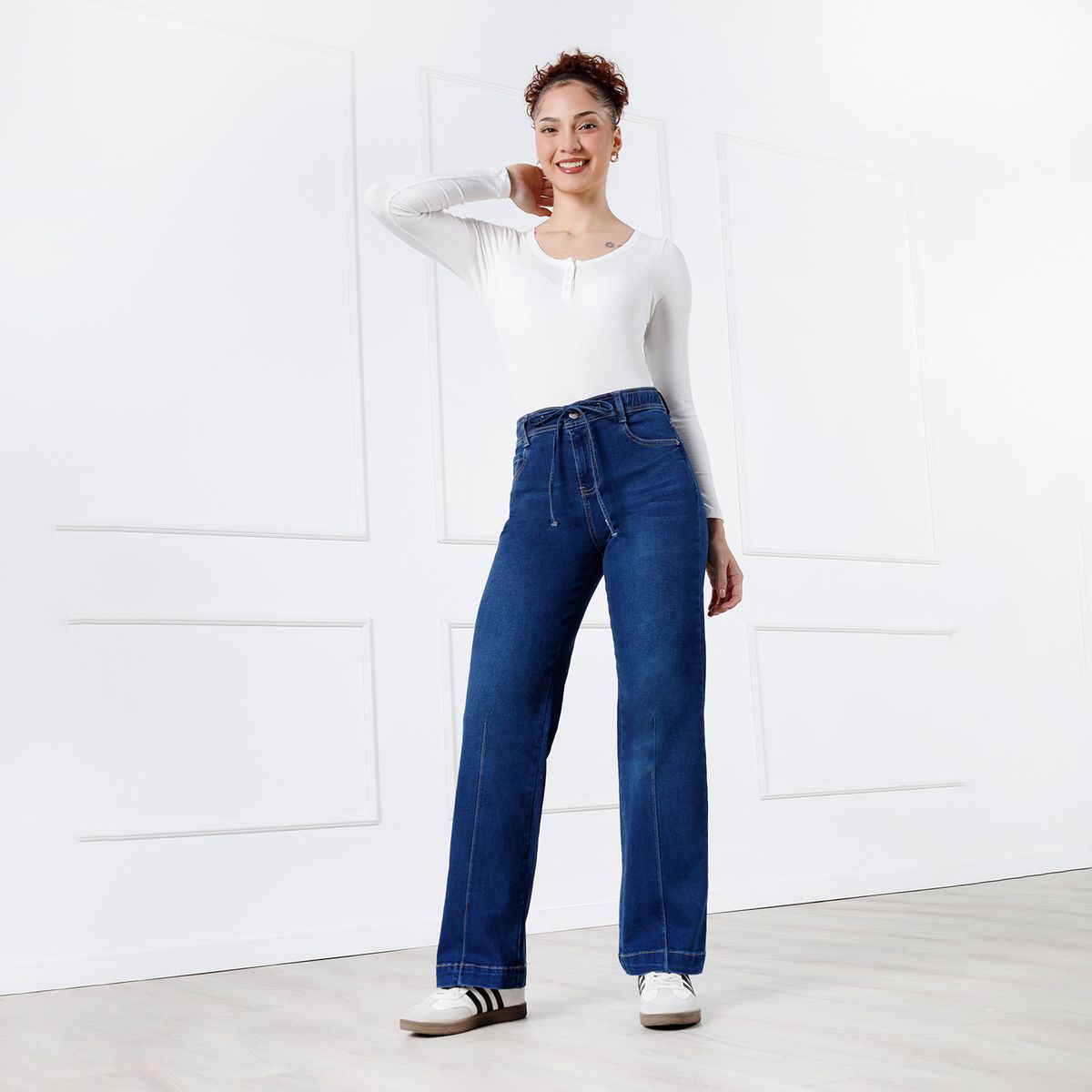 KANSAS - Jean Wide Leg Tiro Alto Mujer Kansas