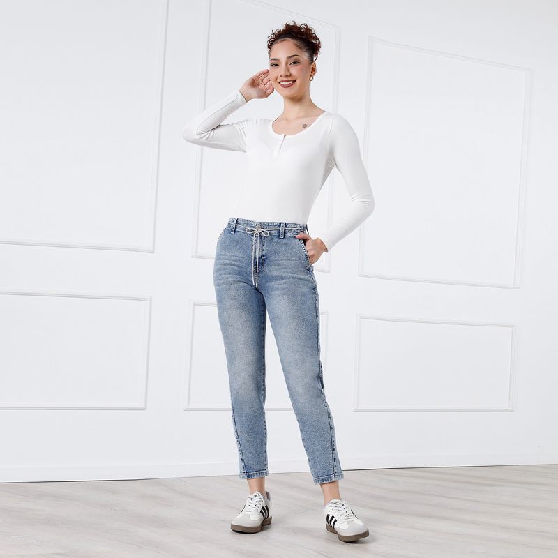 KANSAS - Jean Mom Tiro Alto Mujer Kansas