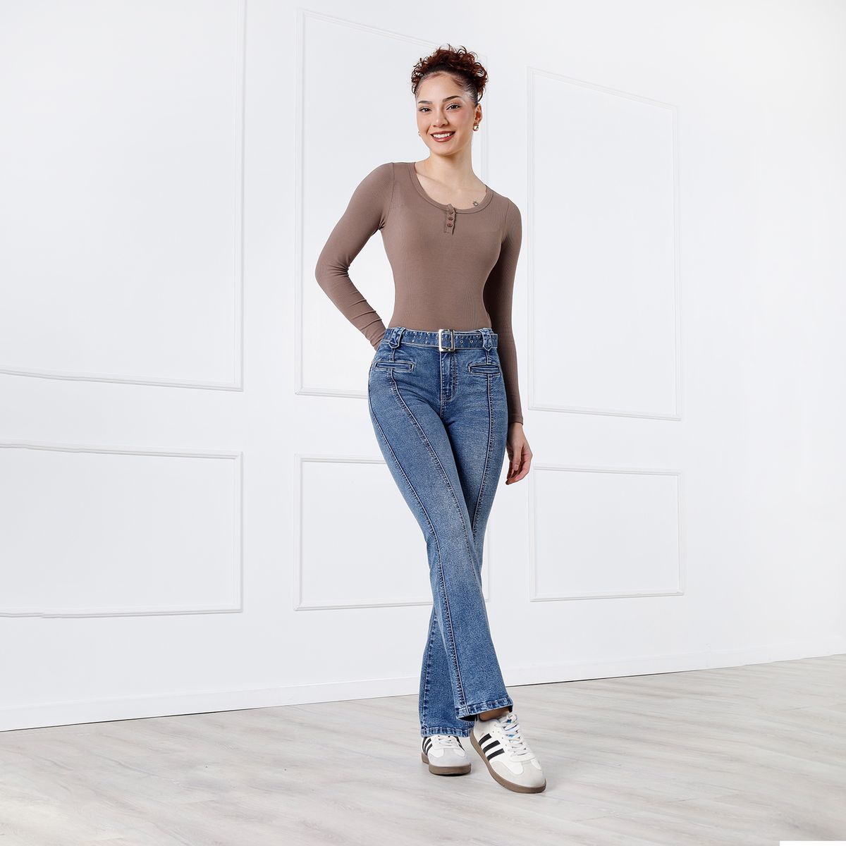 KANSAS - Jean Flare Tiro Alto Mujer Kansas