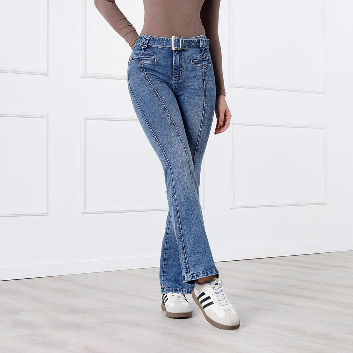 KANSAS - Jean Flare Tiro Alto Mujer Kansas