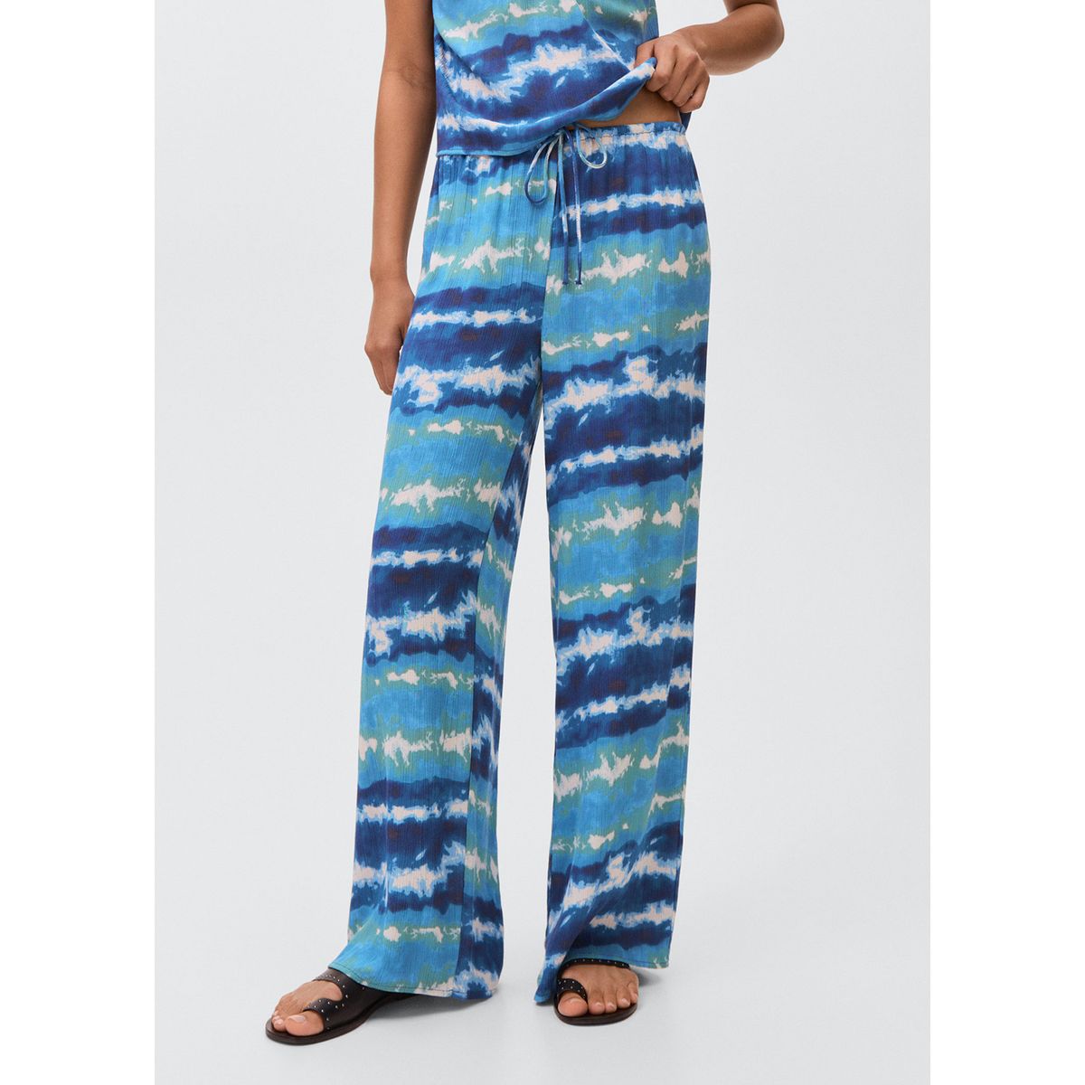 MANGO TEEN - Pantalón Fluido Tiro Medio Mujer Mango Teen