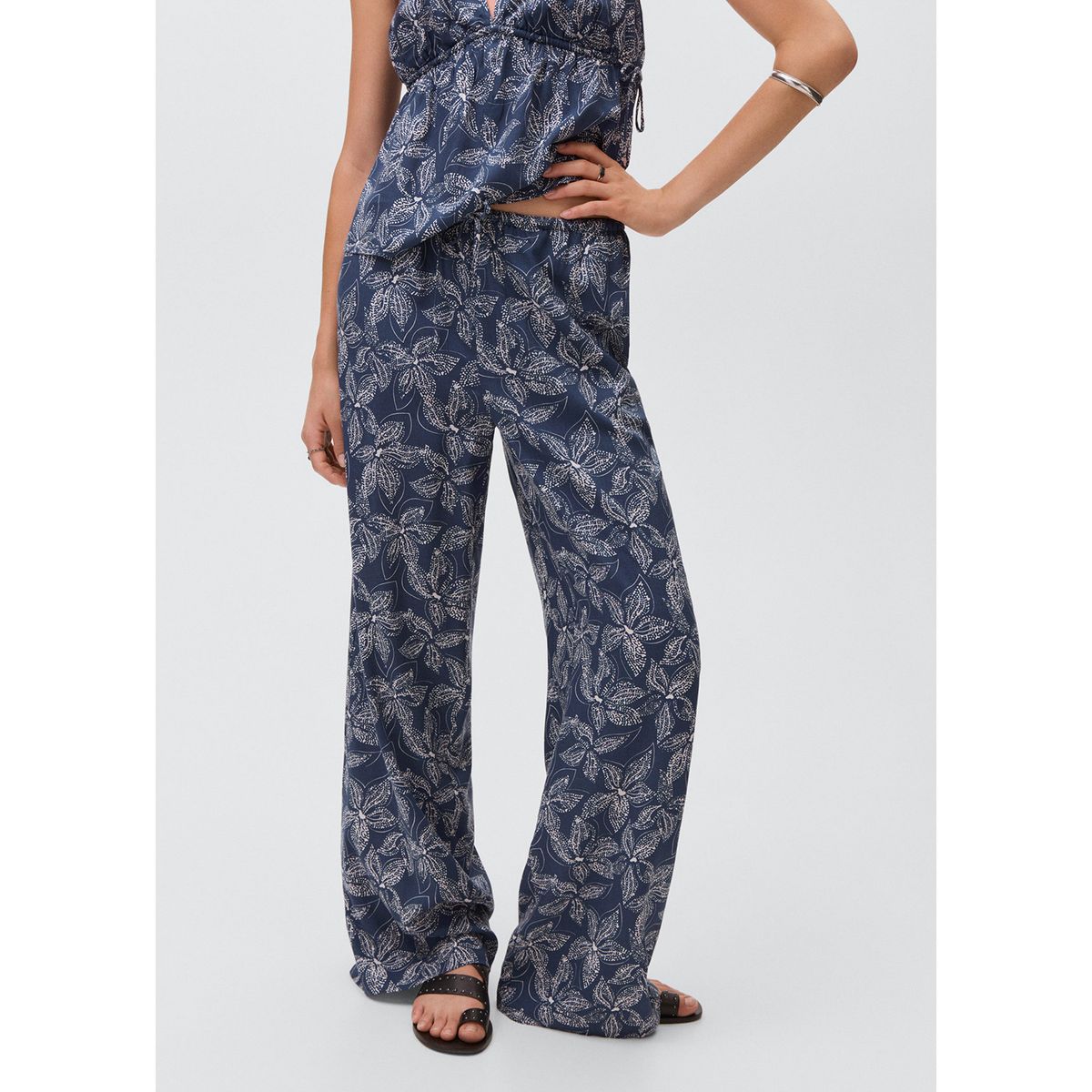 MANGO TEEN - Pantalón Fluido Tiro Medio Mujer Mango Teen