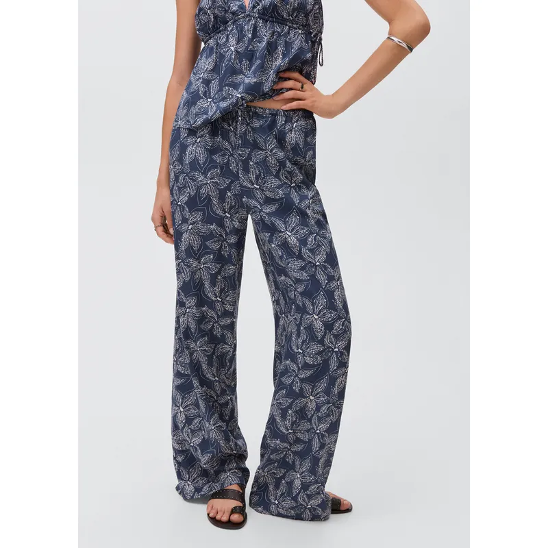 MANGO TEEN - Pantalón Fluido Tiro Medio Mujer Mango Teen