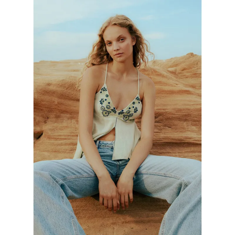 MANGO TEEN - Top Sin Mangas Mujer Mango Teen