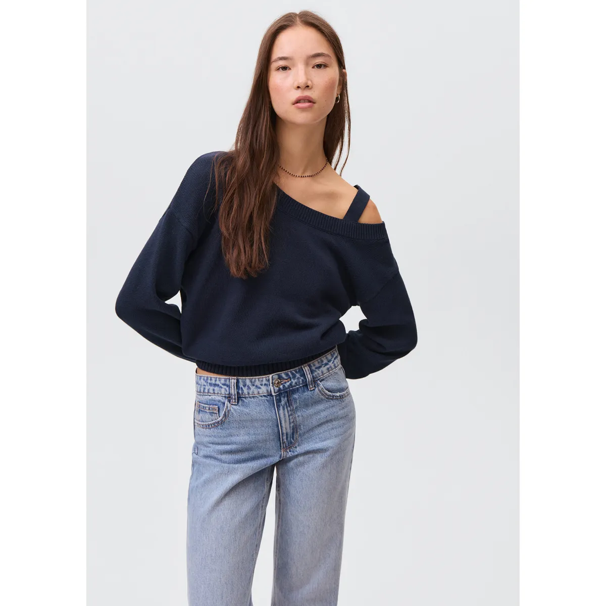 MANGO TEEN - Chompa Asimétrica Mujer Mango Teen