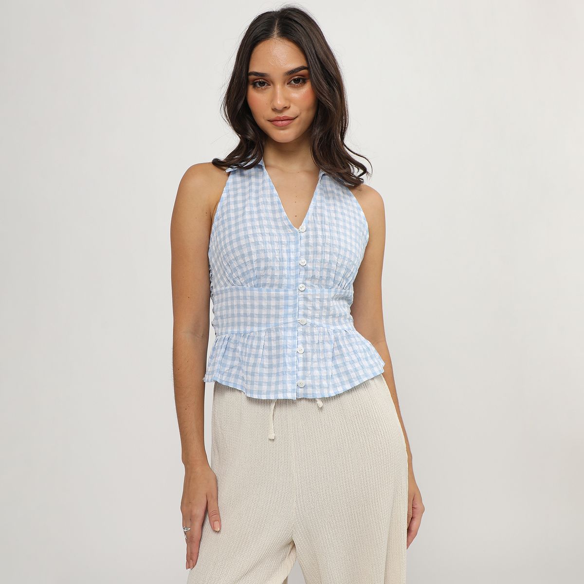 SYBILLA - Blusa Cuello Halter Mujer Sybilla