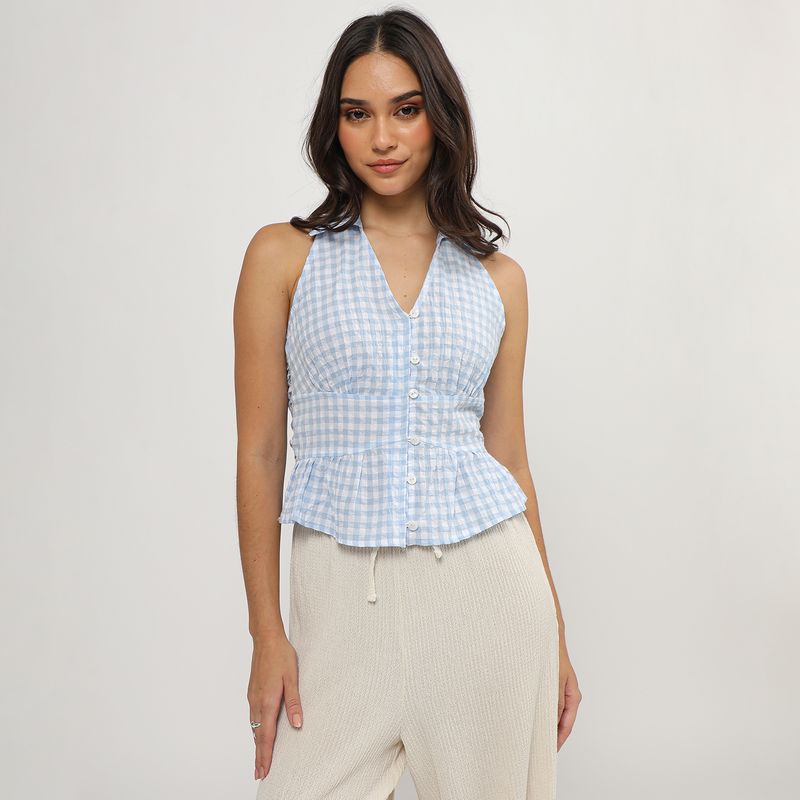 SYBILLA - Blusa Cuello Halter Mujer Sybilla