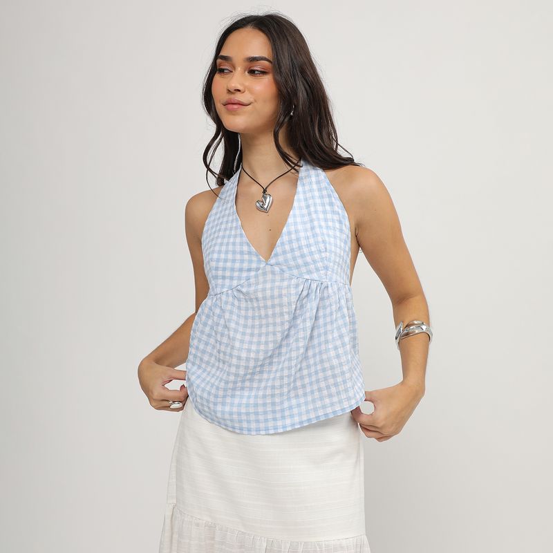 SYBILLA - Blusa Cuello Halter Mujer Sybilla