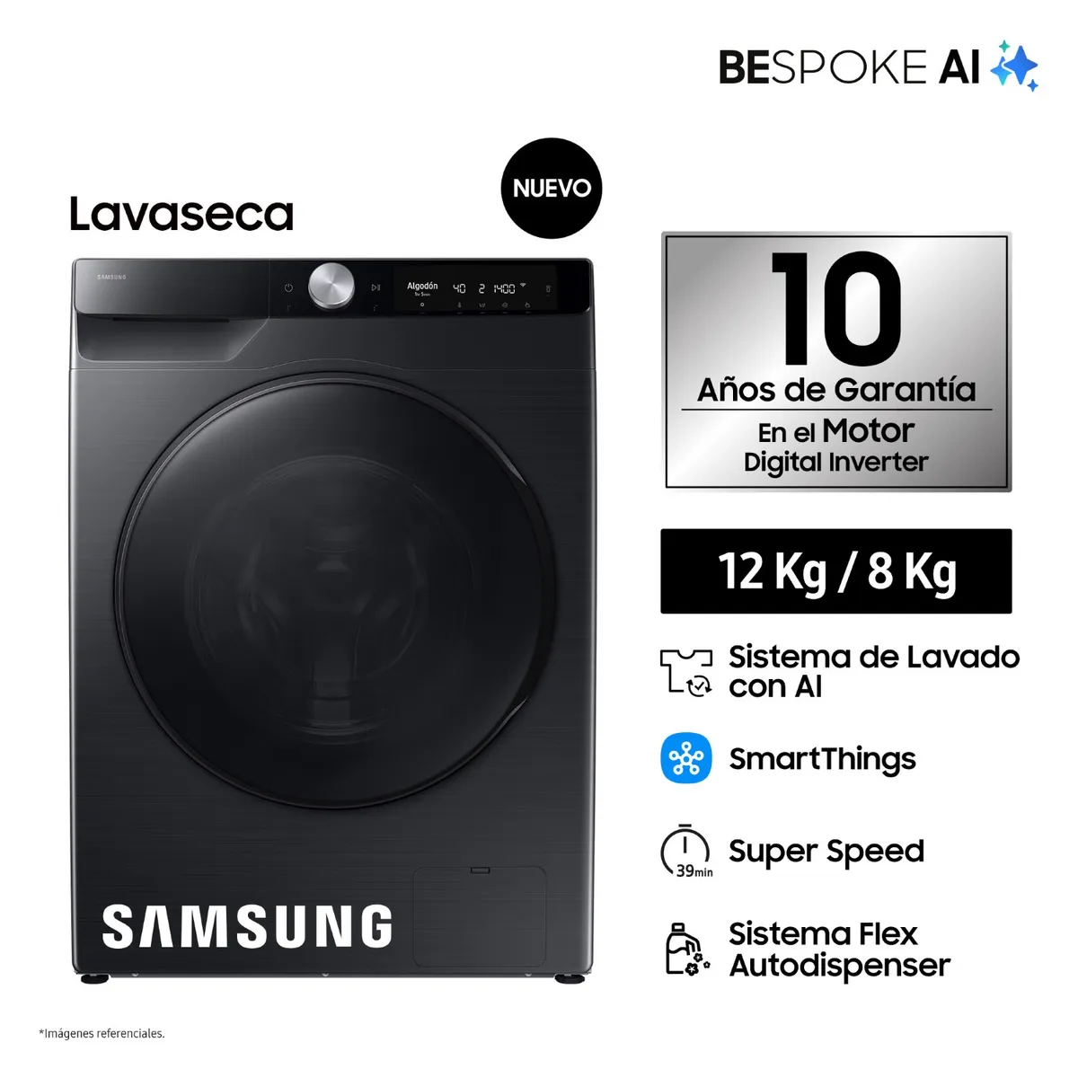 SAMSUNG - Lavaseca Samsung Bespoke Ai 12kg/8kg Con Autodispenser