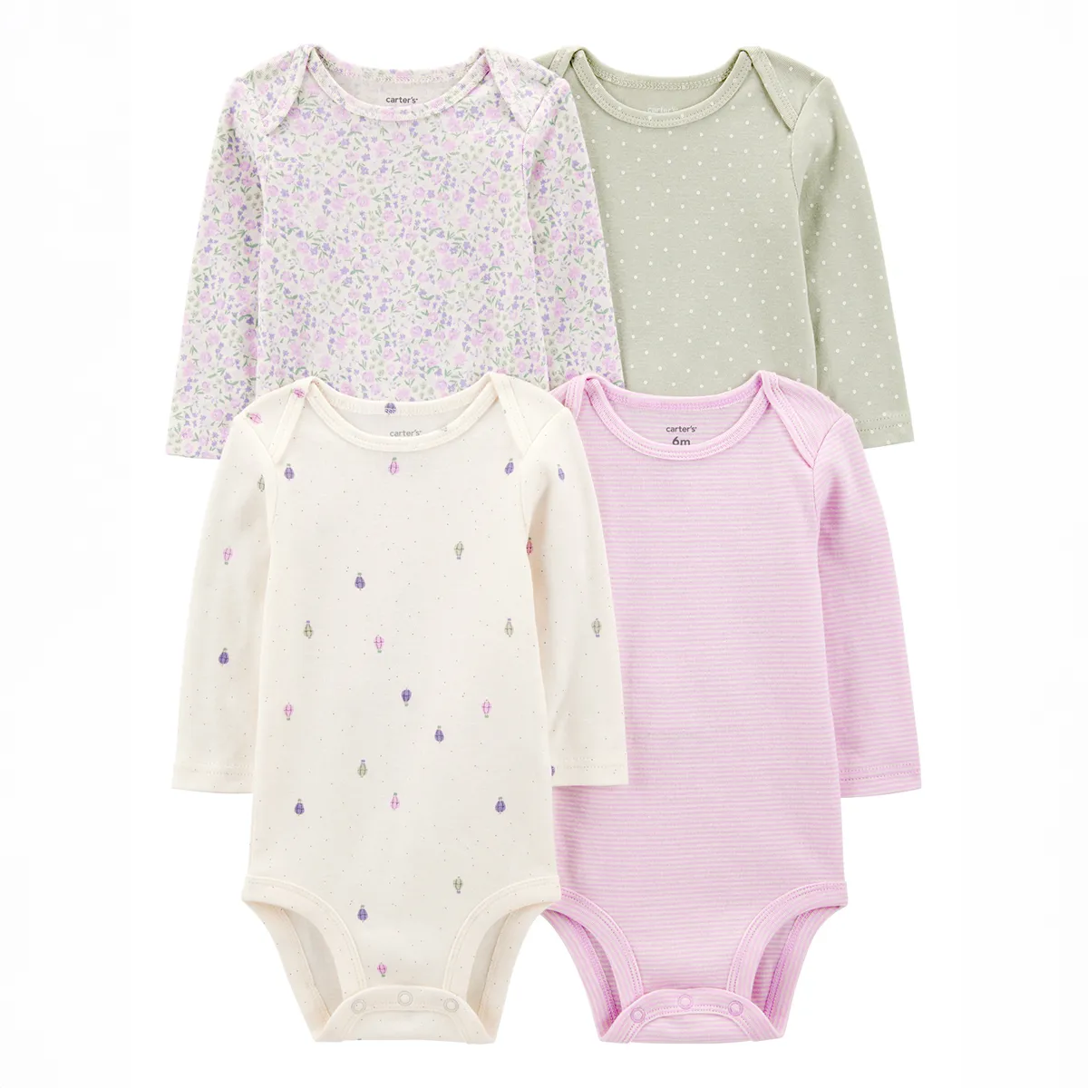 CARTER'S - Body Pack X4 Bebé Niña Algodón Carters
