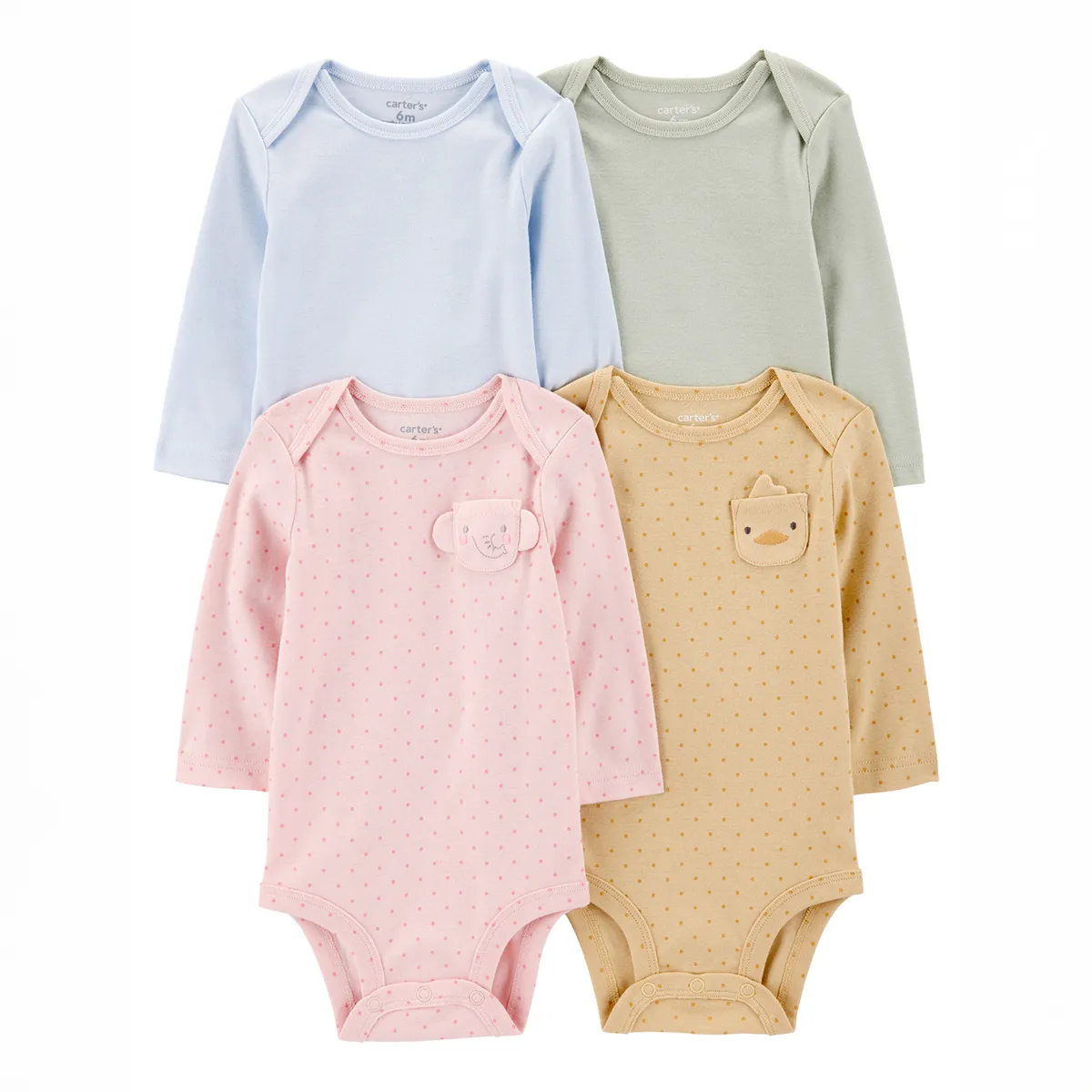 CARTER'S - Body Bebé Niña Pack X4 Algodón Carters