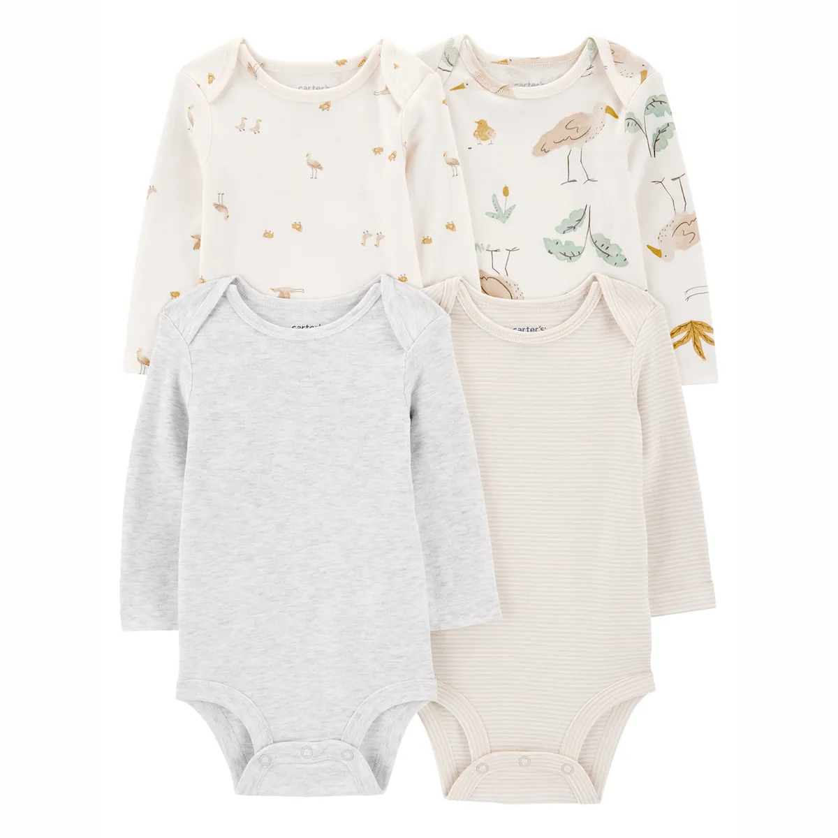 CARTERS - Body Bebé Niño Niña Pack X4 Algodón Carters