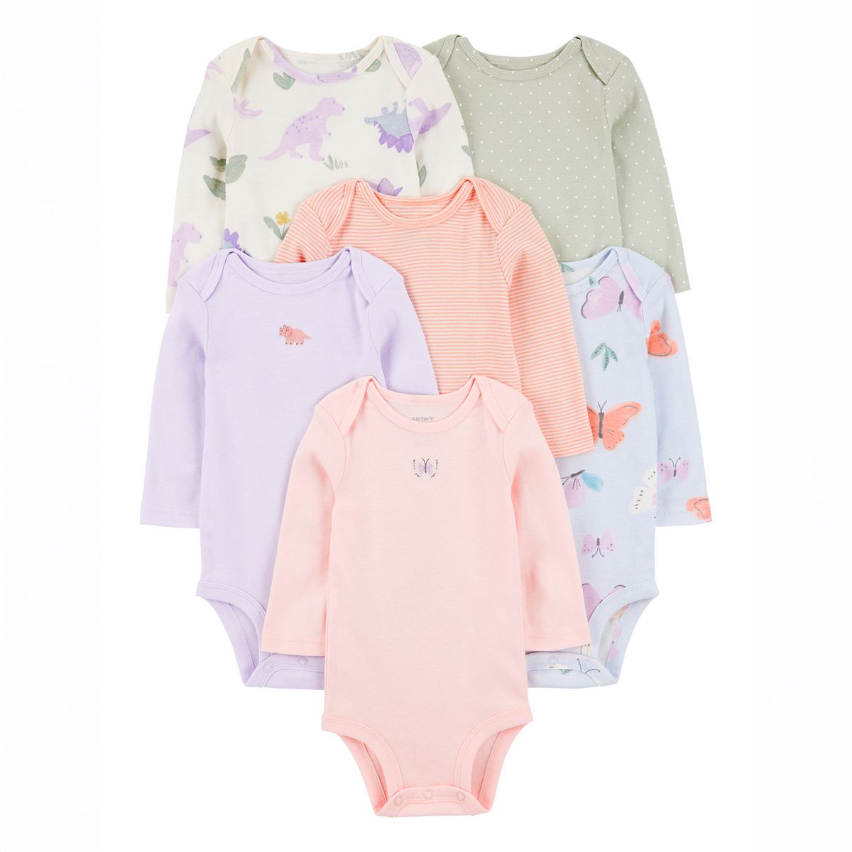 CARTER'S - Body Bebé Niña Pack X6 Algodón Carters