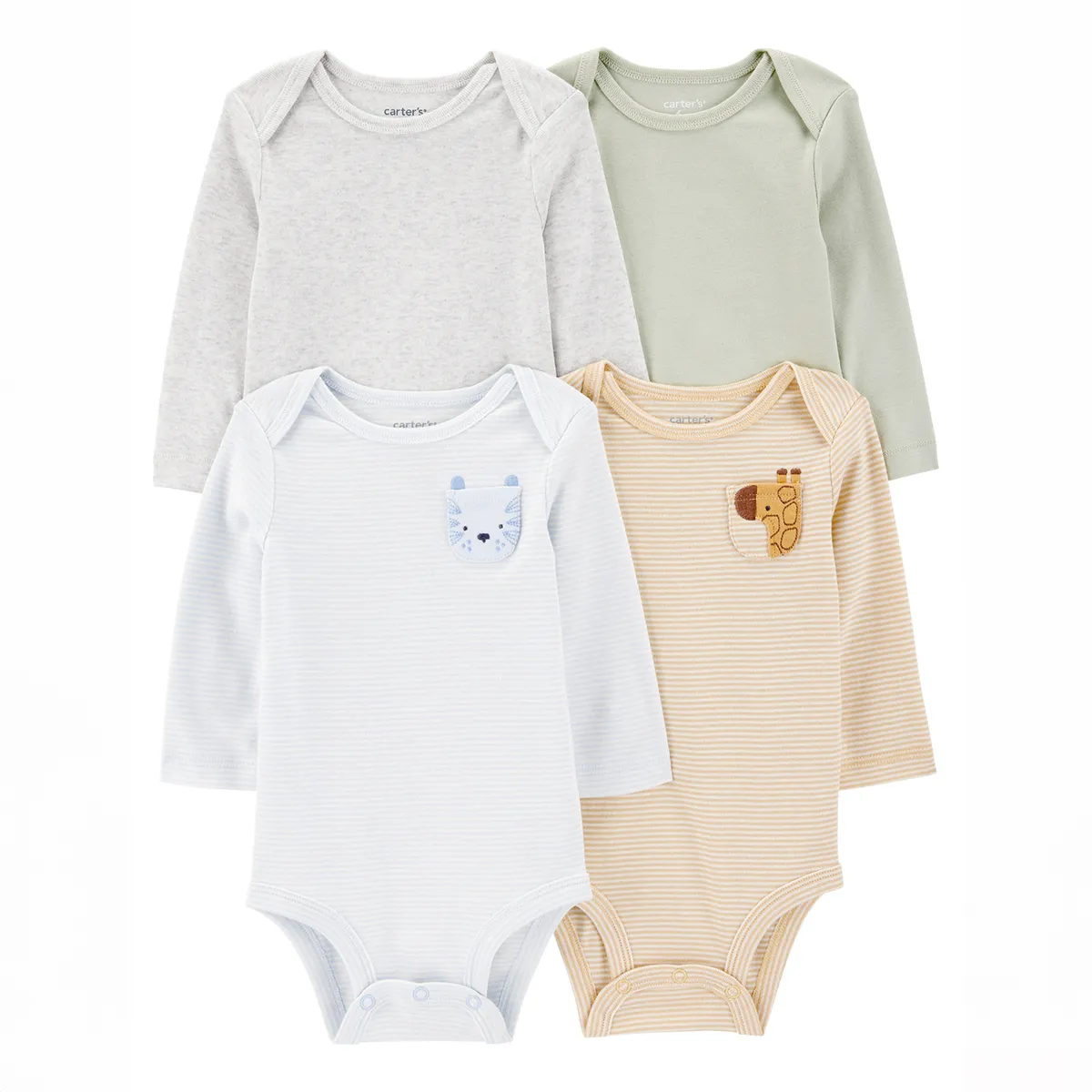 CARTERS - Body Bebé Niño Niña Pack X4 Algodón Carters