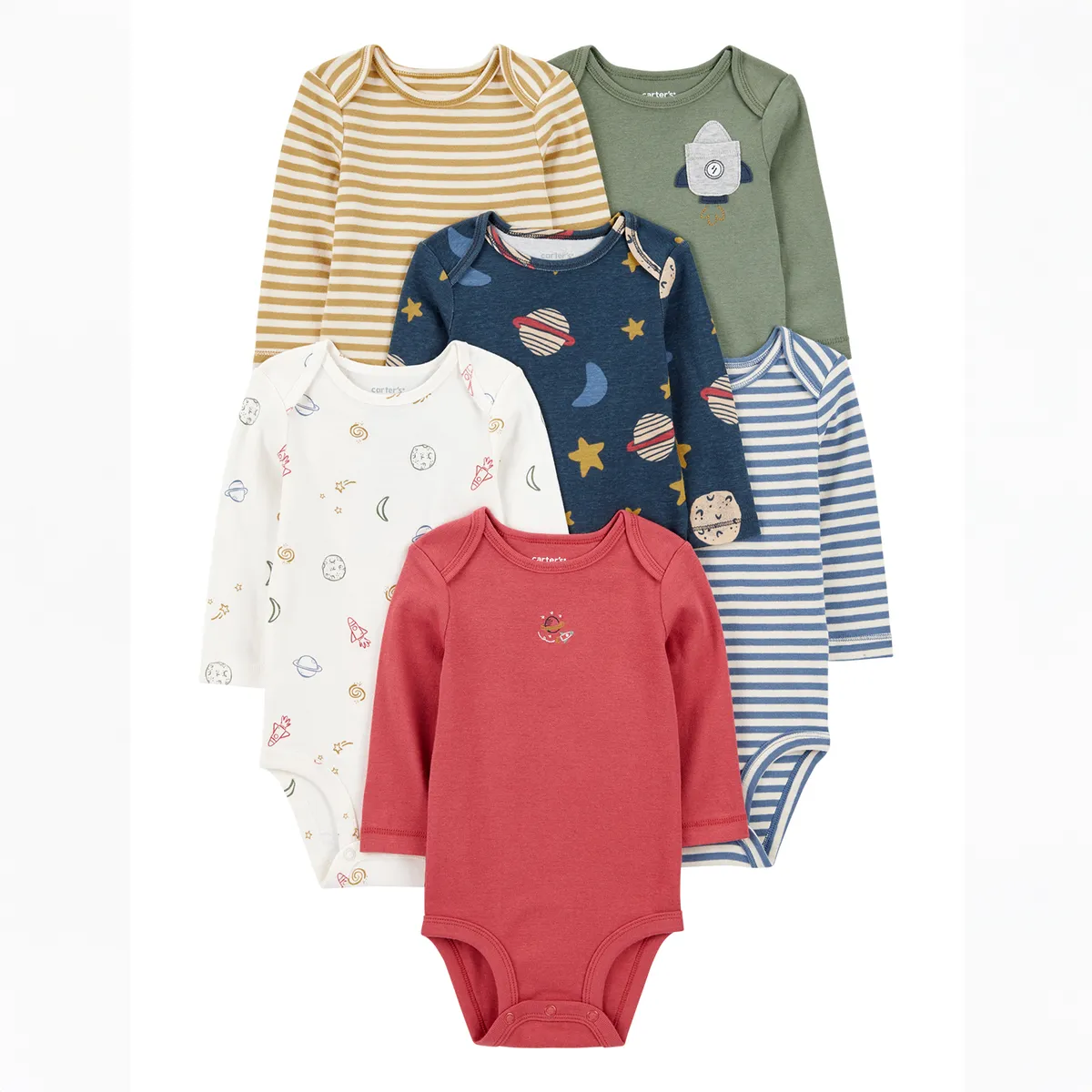 CARTERS - Body Pack X6 Bebé Niño Algodón Carters