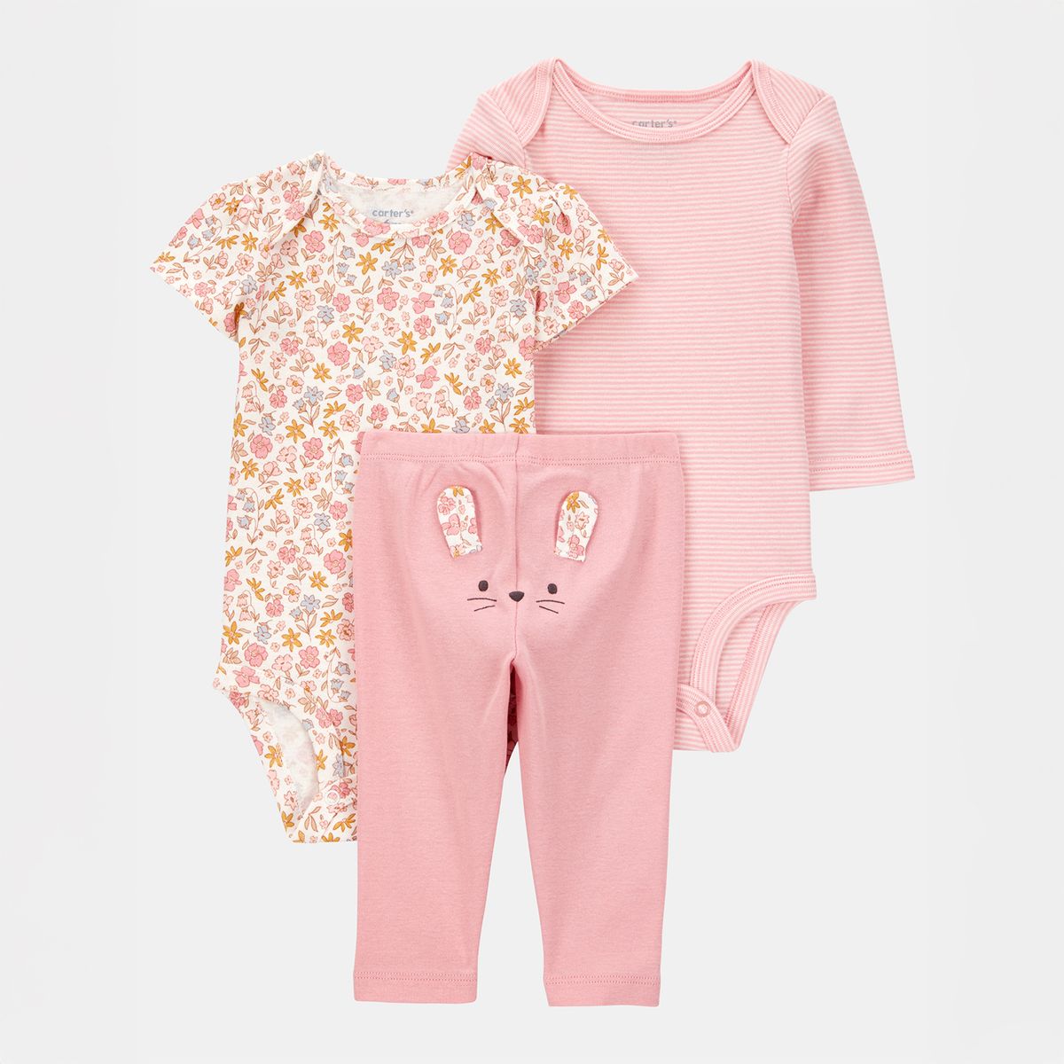CARTERS - Conjunto 3 Piezas Bebé Niña Algodón Carters
