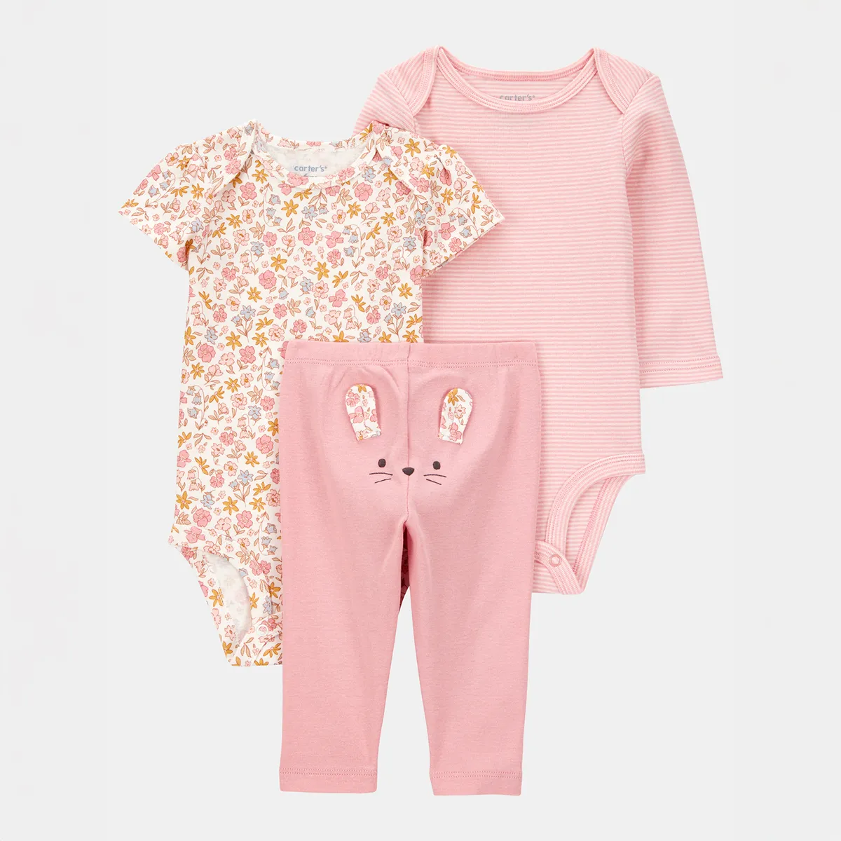 CARTERS - Conjunto 3 Piezas Bebé Niña Algodón Carters