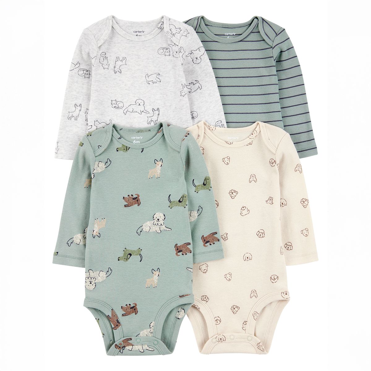 CARTER'S - Body Bebé Niño Pack X4 Algodón Carters