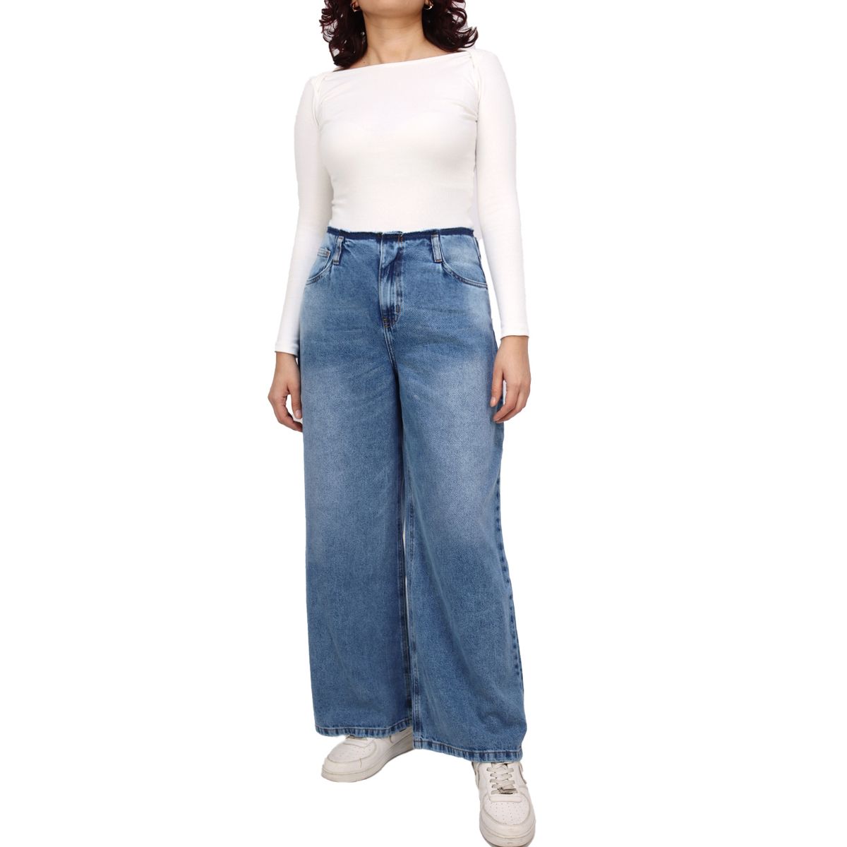 KAYRA POBLET - Jean Wide Leg Tiro Alto Mujer Kayra Poblet