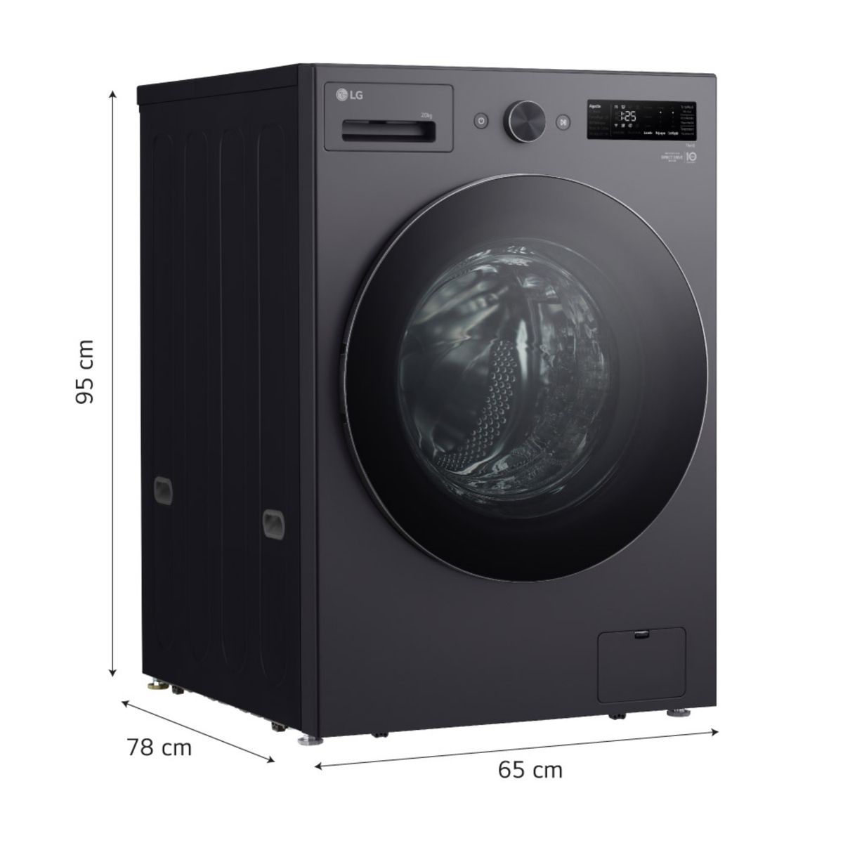 LG - Lavadora Wm20egnts6p 20kg/10kg Ai Dd Carga Frontal Grafito Lg