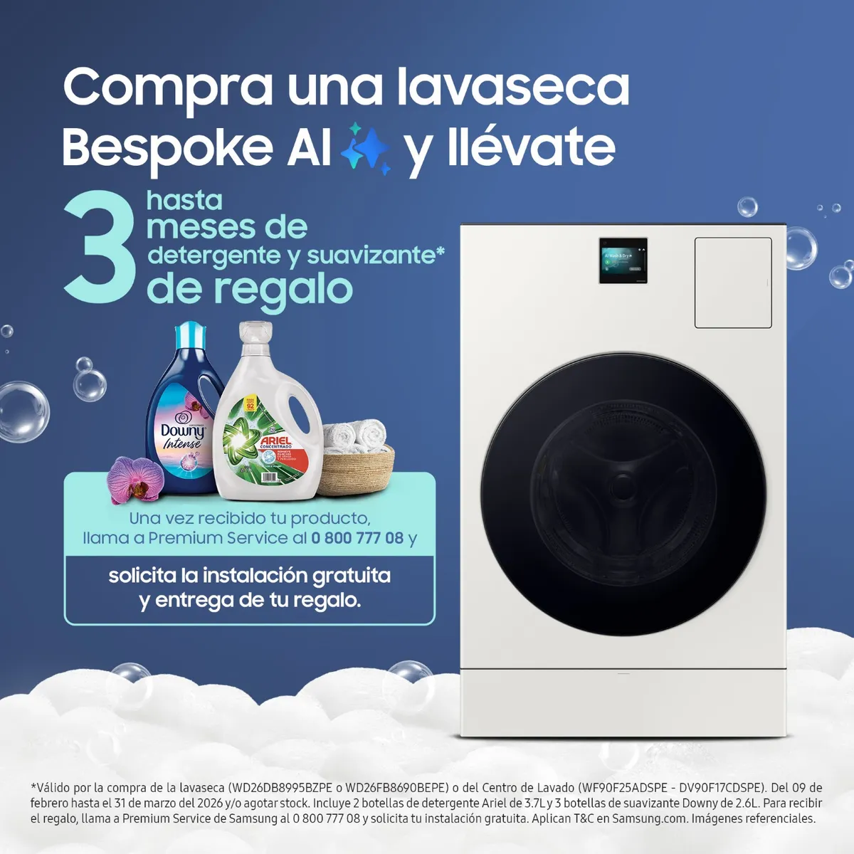 SAMSUNG - Lavaseca Samsung Bespoke Ai Greige 26kg/15kg Wd26fb8690bepe