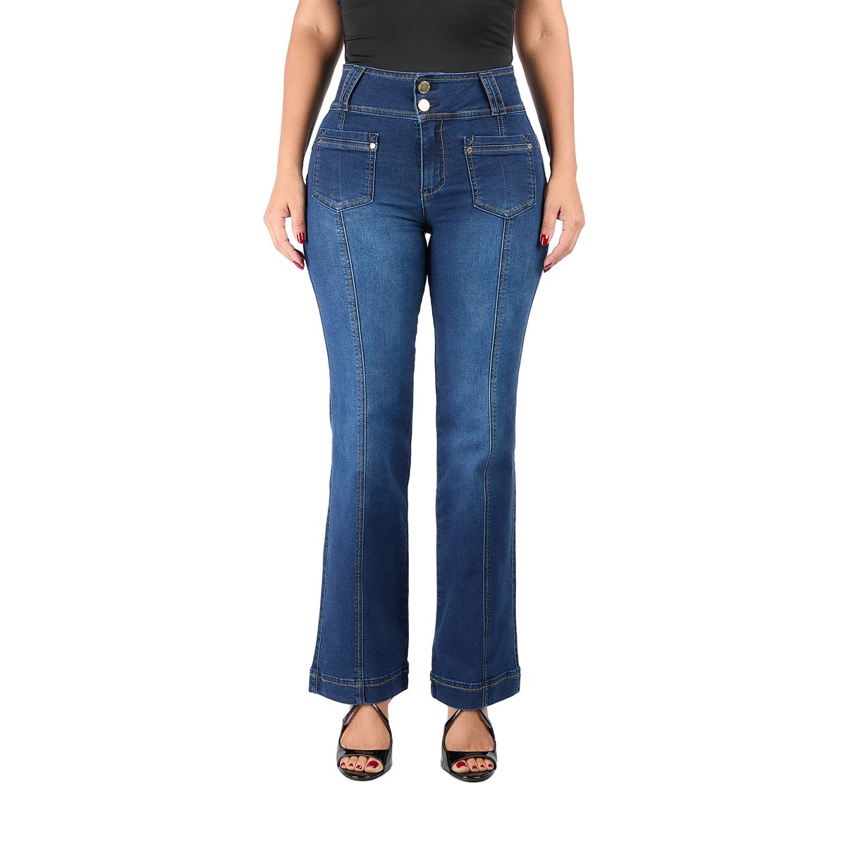 VRP BY VIVIANA RIVAS PLATA - Jean Flare Tiro Alto Mujer Vrp By Viviana Rivas Plata