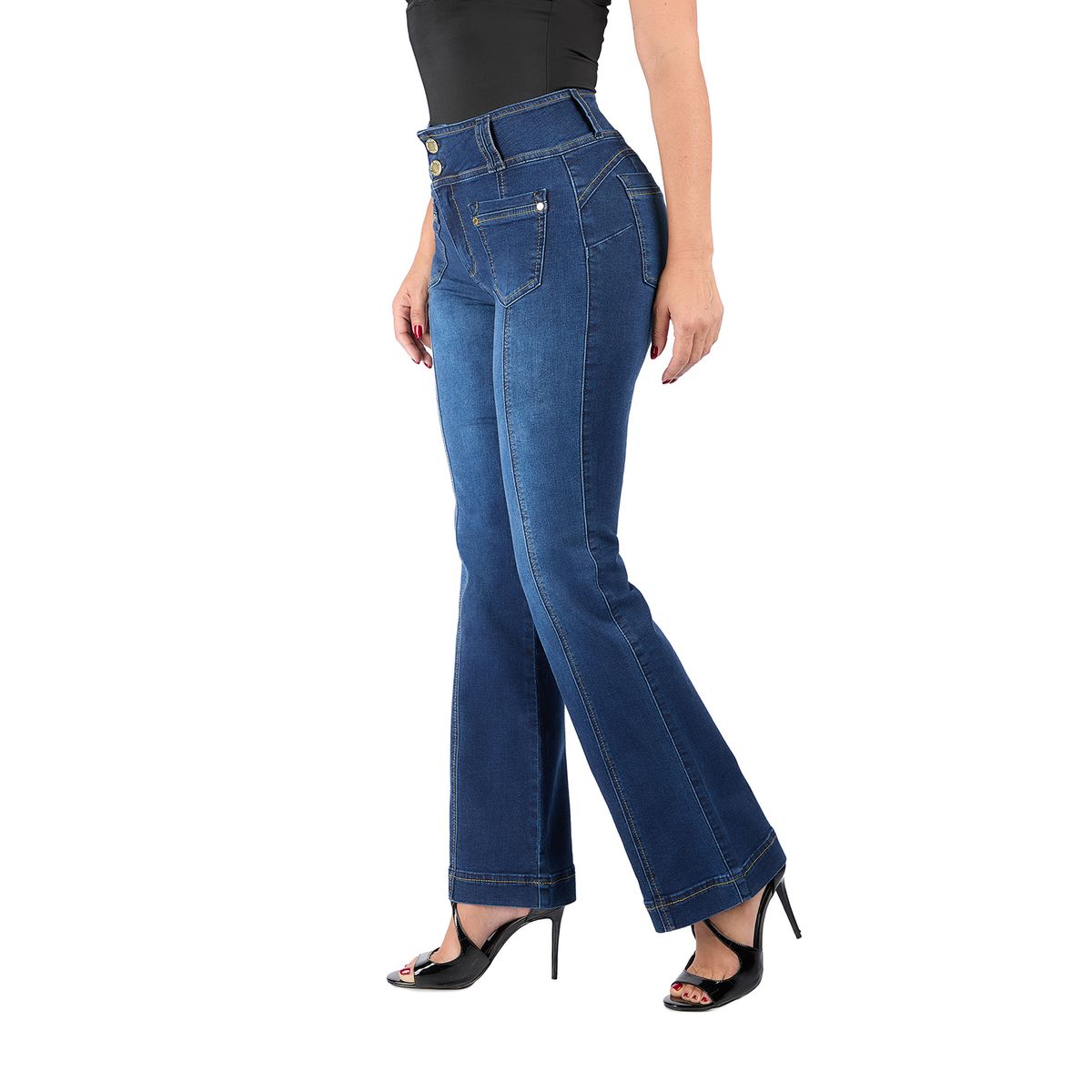 VRP BY VIVIANA RIVAS PLATA - Jean Flare Tiro Alto Mujer Vrp By Viviana Rivas Plata