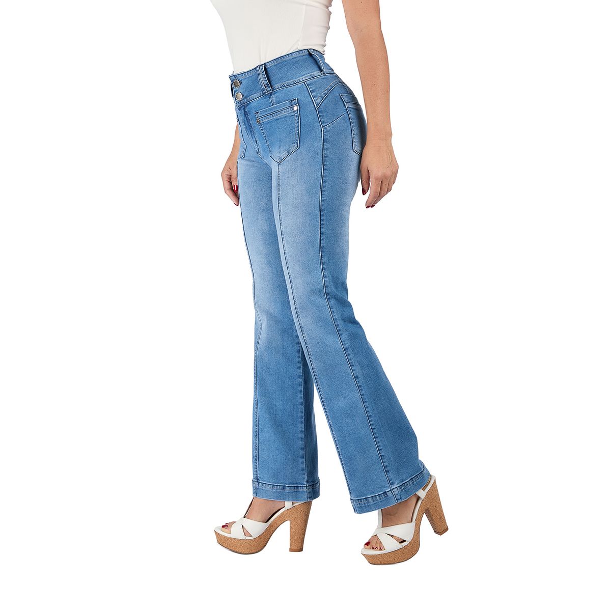 VRP BY VIVIANA RIVAS PLATA - Jean Flare Tiro Alto Mujer Vrp By Viviana Rivas Plata