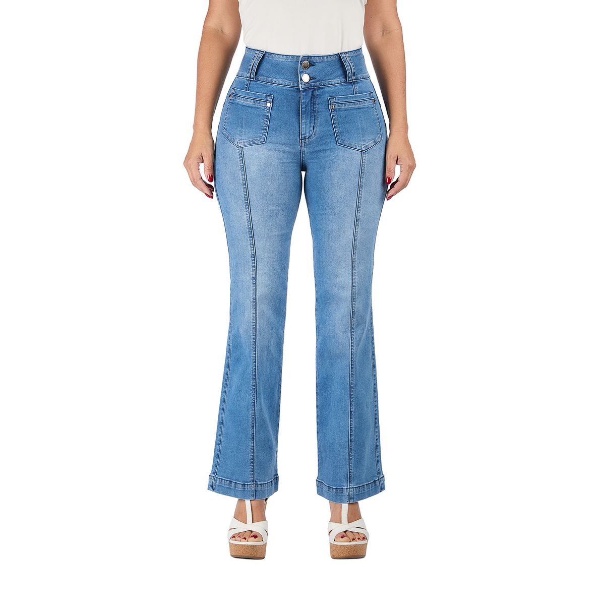 VRP BY VIVIANA RIVAS PLATA - Jean Flare Tiro Alto Mujer Vrp By Viviana Rivas Plata