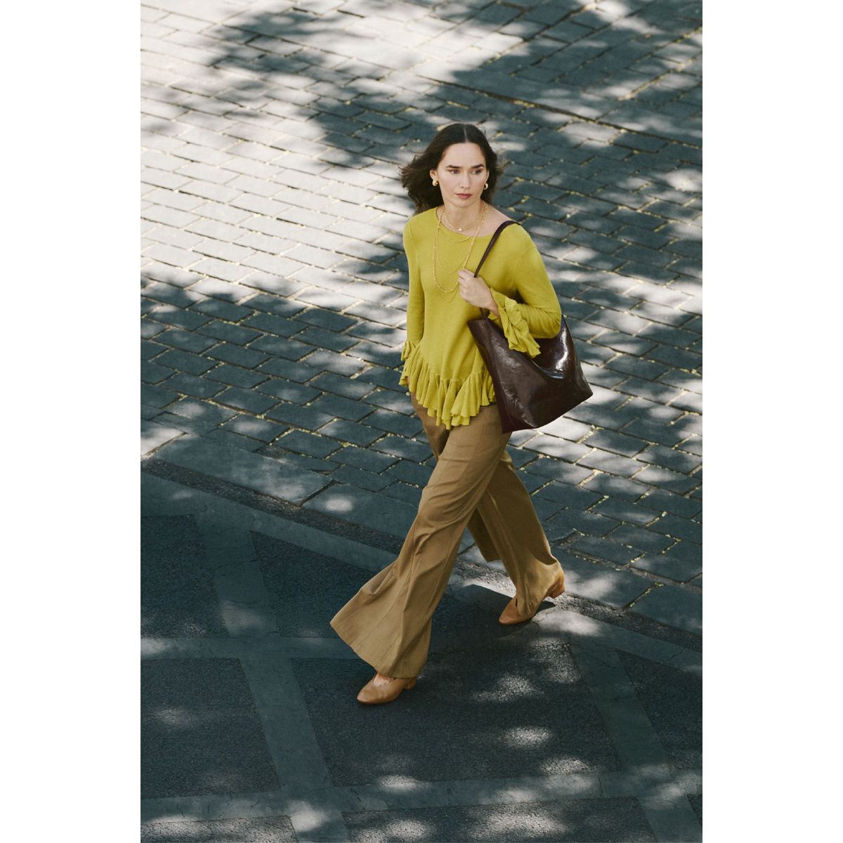 CORTEFIEL - Chompa Volantes Mujer Cortefiel