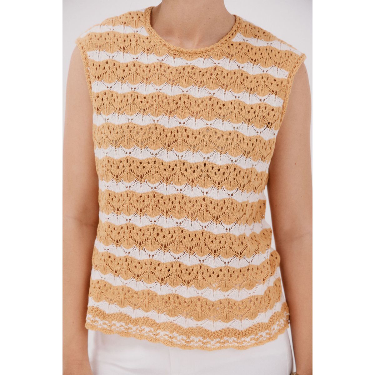 CORTEFIEL - Chaleco Rayas Mujer Cortefiel