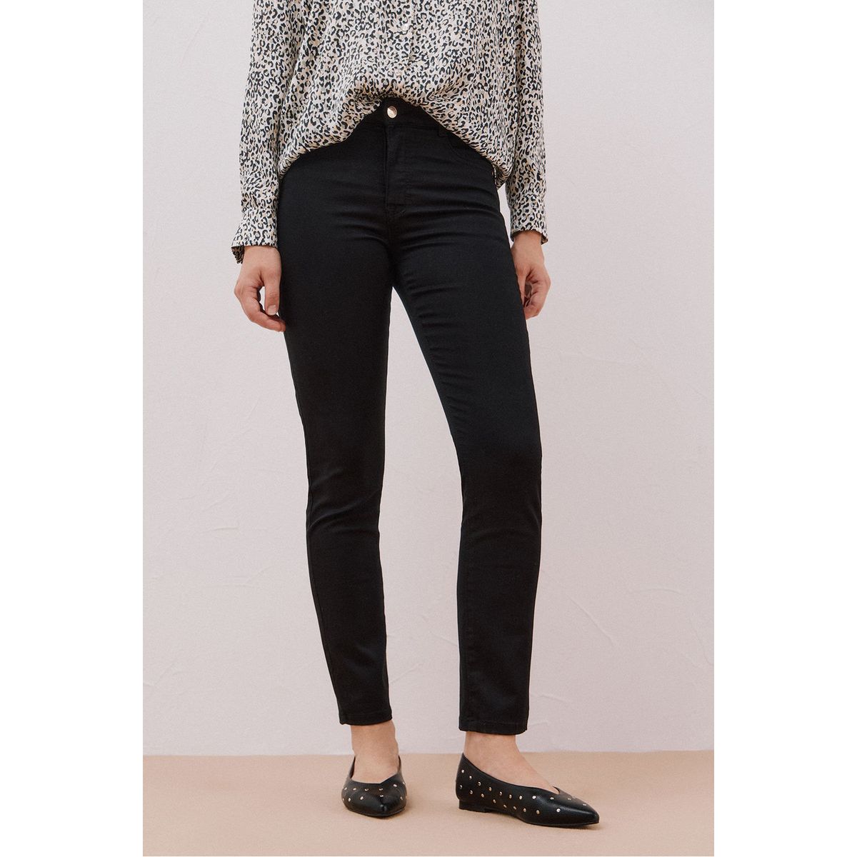 CORTEFIEL - Pantalón Slim Tiro Alto Mujer Cortefiel