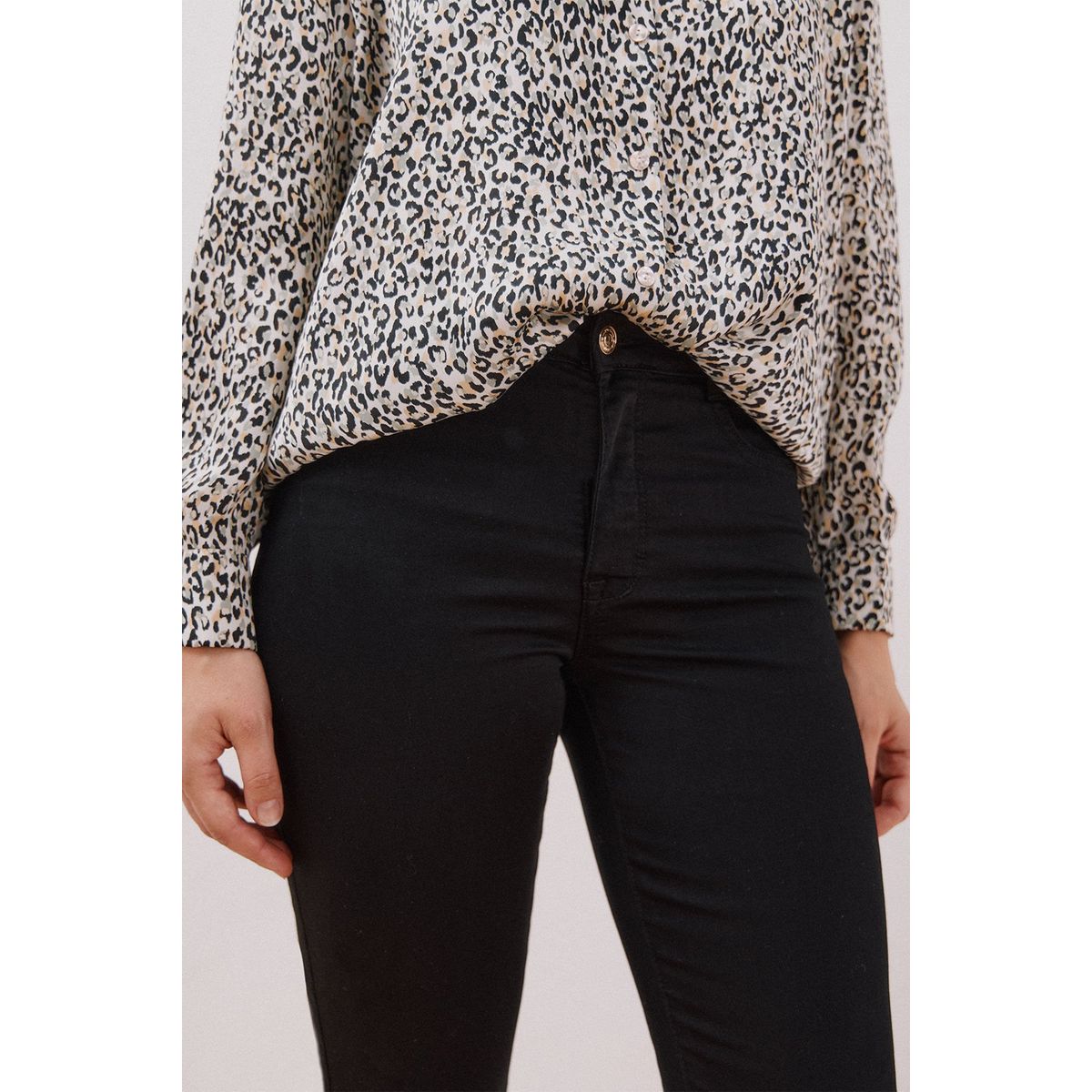 CORTEFIEL - Pantalón Slim Tiro Alto Mujer Cortefiel