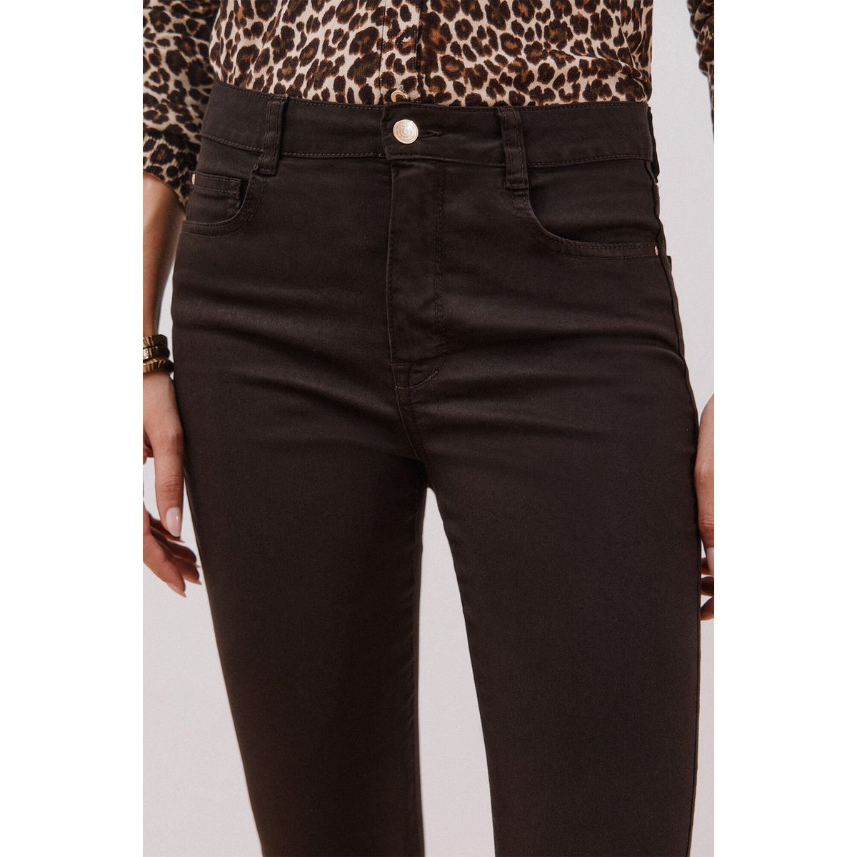 CORTEFIEL - Pantalón Slim Tiro Alto Mujer Cortefiel