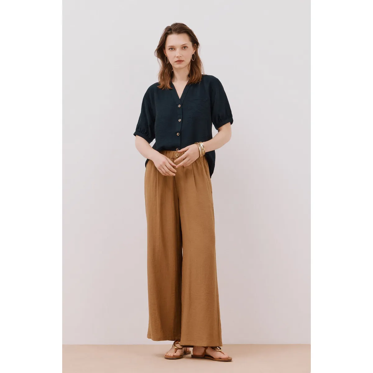 CORTEFIEL - Blusa Manga Corta Mujer Cortefiel