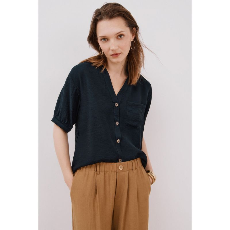 CORTEFIEL - Blusa Manga Corta Mujer Cortefiel