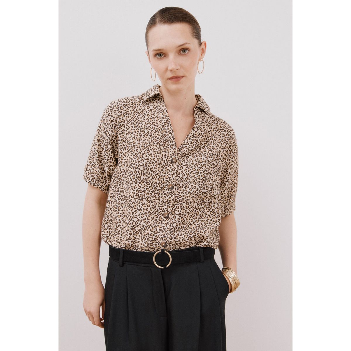 CORTEFIEL - Blusa Manga Corta Mujer Cortefiel