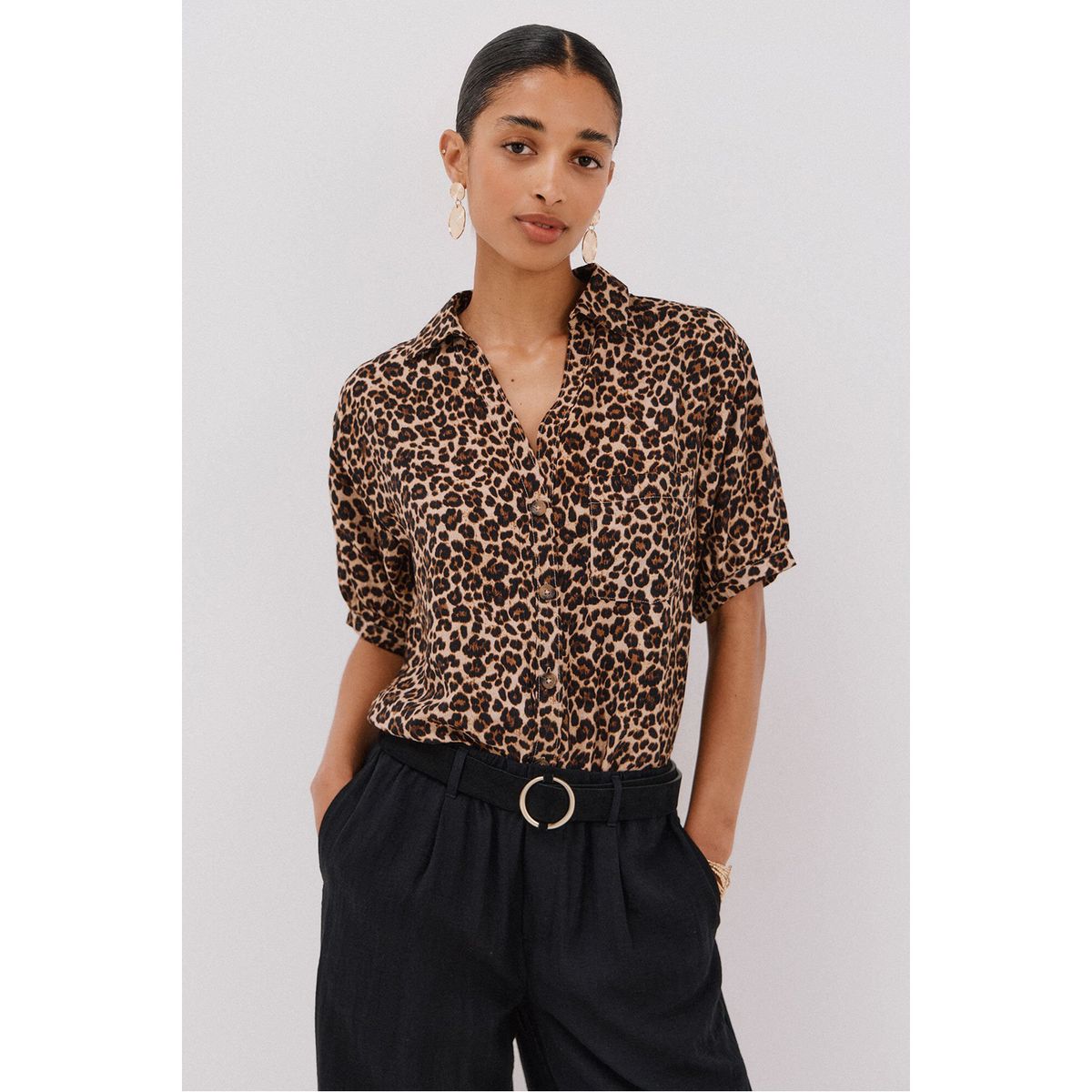 CORTEFIEL - Blusa Manga Corta Mujer Cortefiel