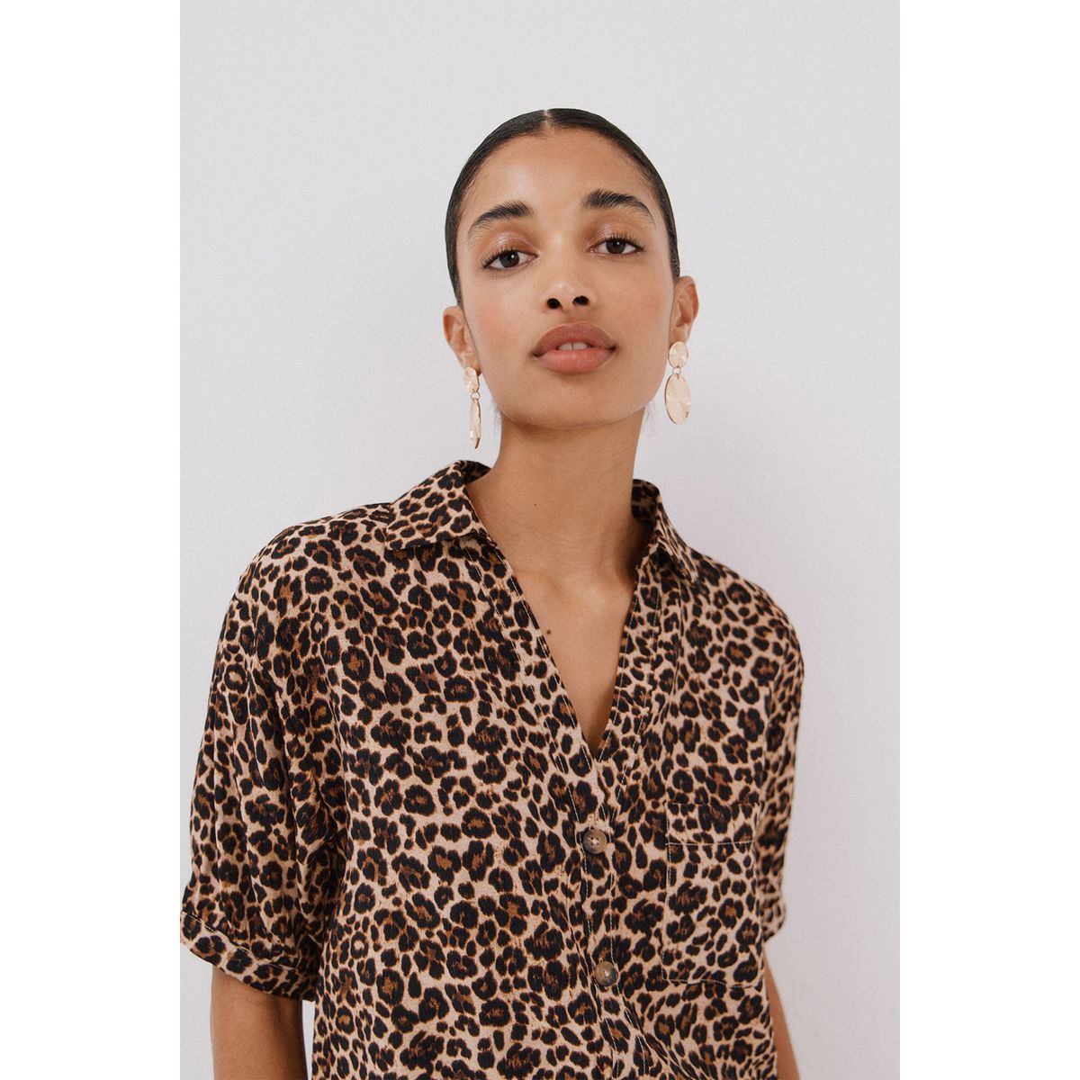 CORTEFIEL - Blusa Manga Corta Mujer Cortefiel