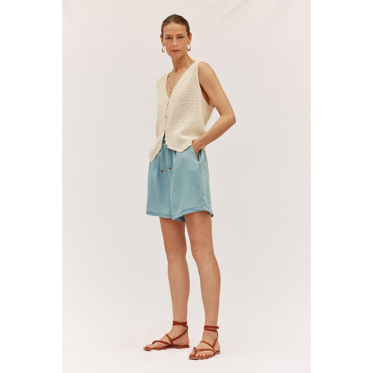 CORTEFIEL - Bermuda Tiro Alto Mujer Cortefiel