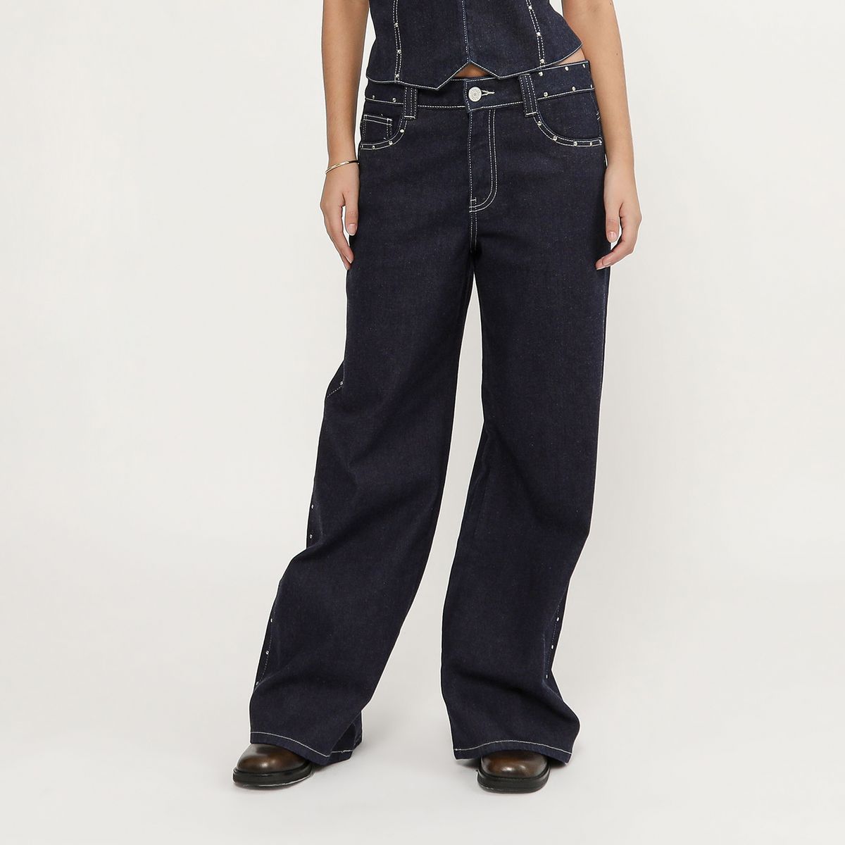 DENIMLAB - Jean Straight Tiro Medio Mujer Denimlab
