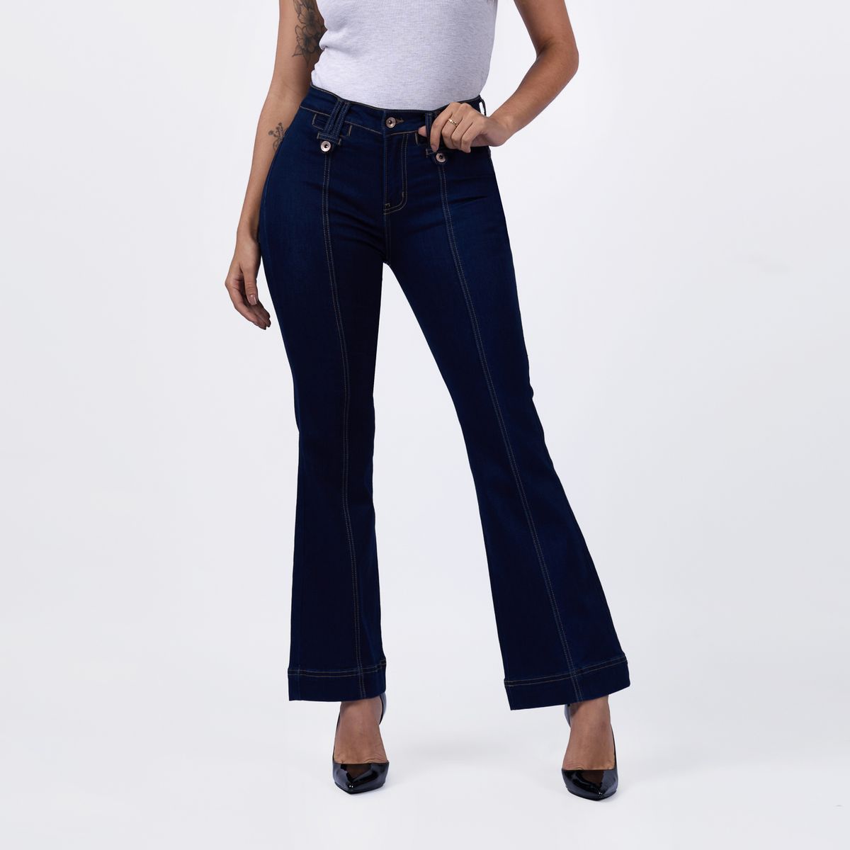 TAYSSIR - Jean Flare Tiro Alto Mujer Tayssir