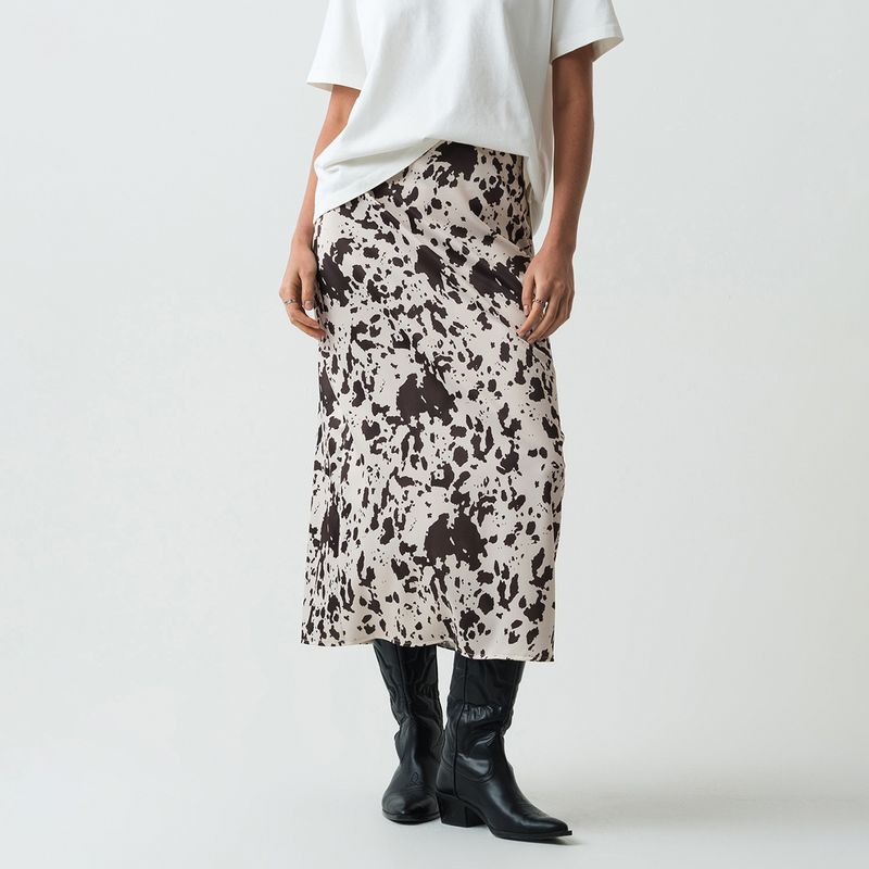 NAF NAF - Falda Midi Mujer Naf Naf