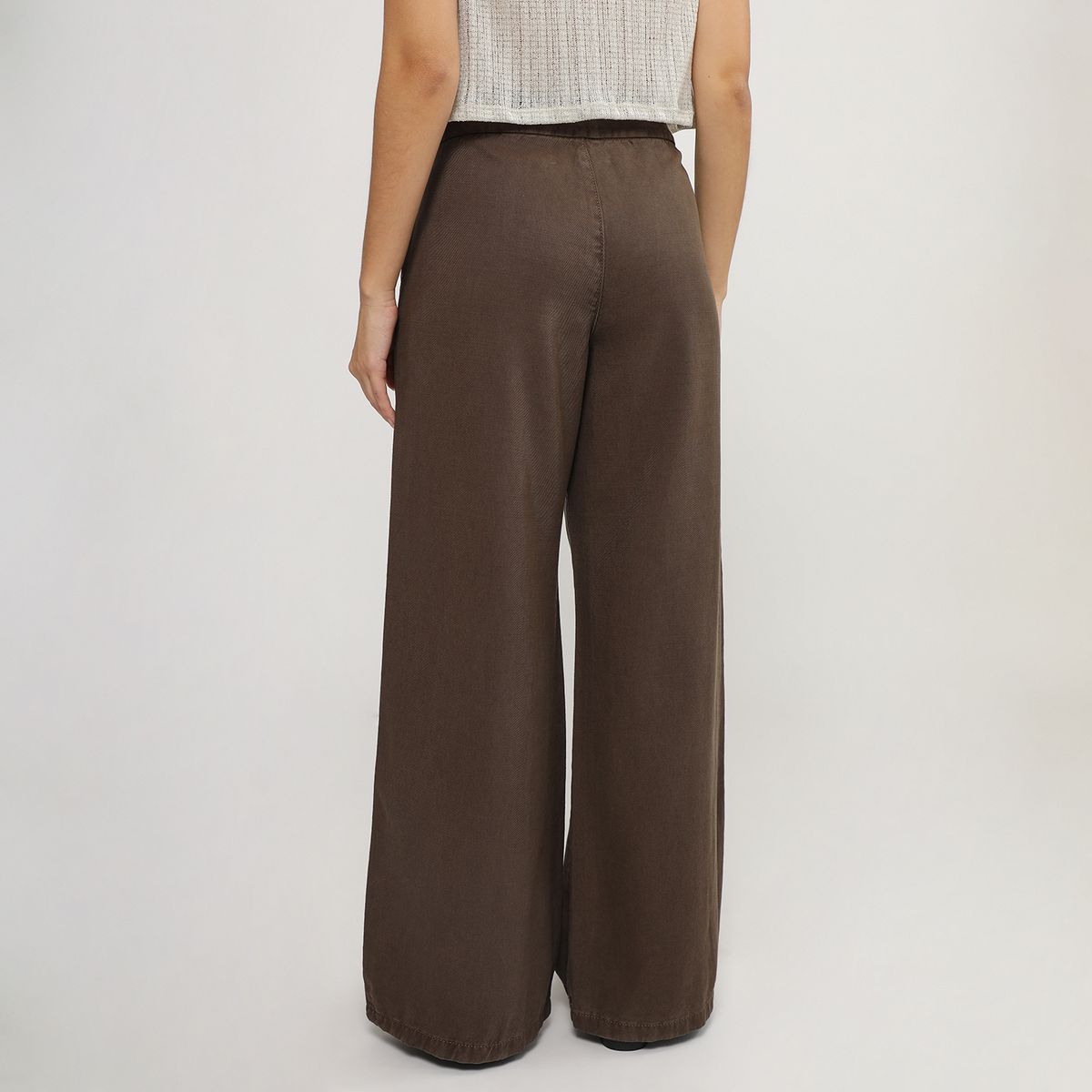 SYBILLA - Pantalón Wide Leg Tiro Alto Mujer Sybilla