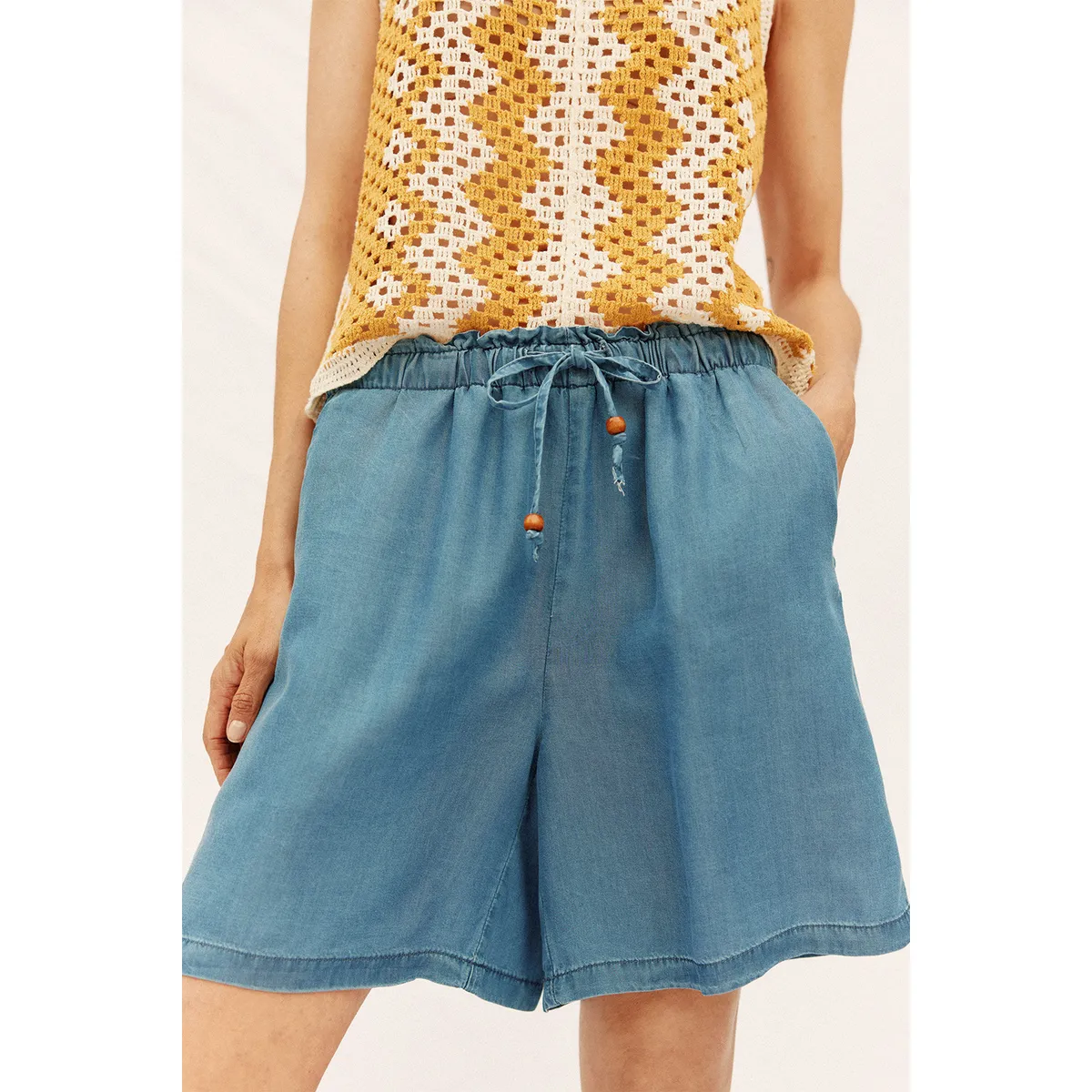 CORTEFIEL - Bermuda Tiro Alto Mujer Cortefiel