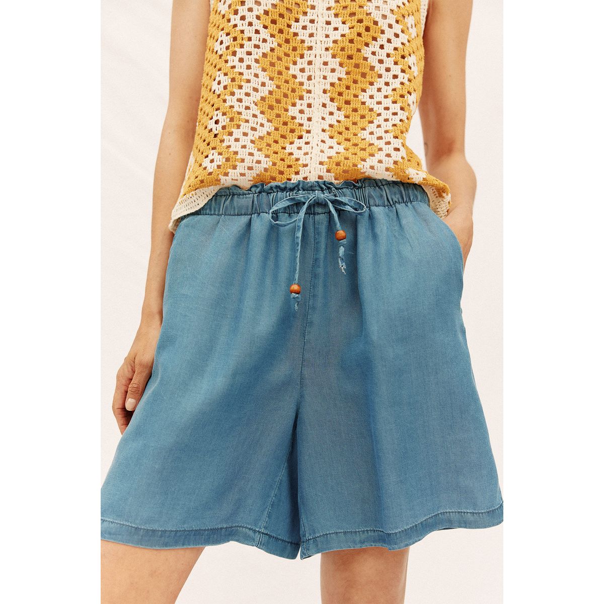 CORTEFIEL - Bermuda Tiro Alto Mujer Cortefiel