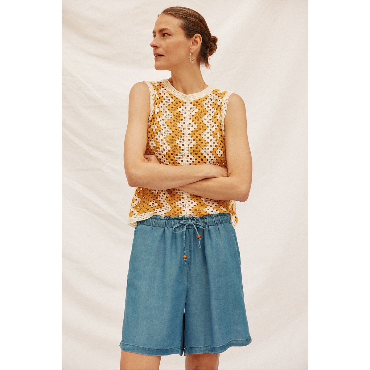 CORTEFIEL - Bermuda Tiro Alto Mujer Cortefiel